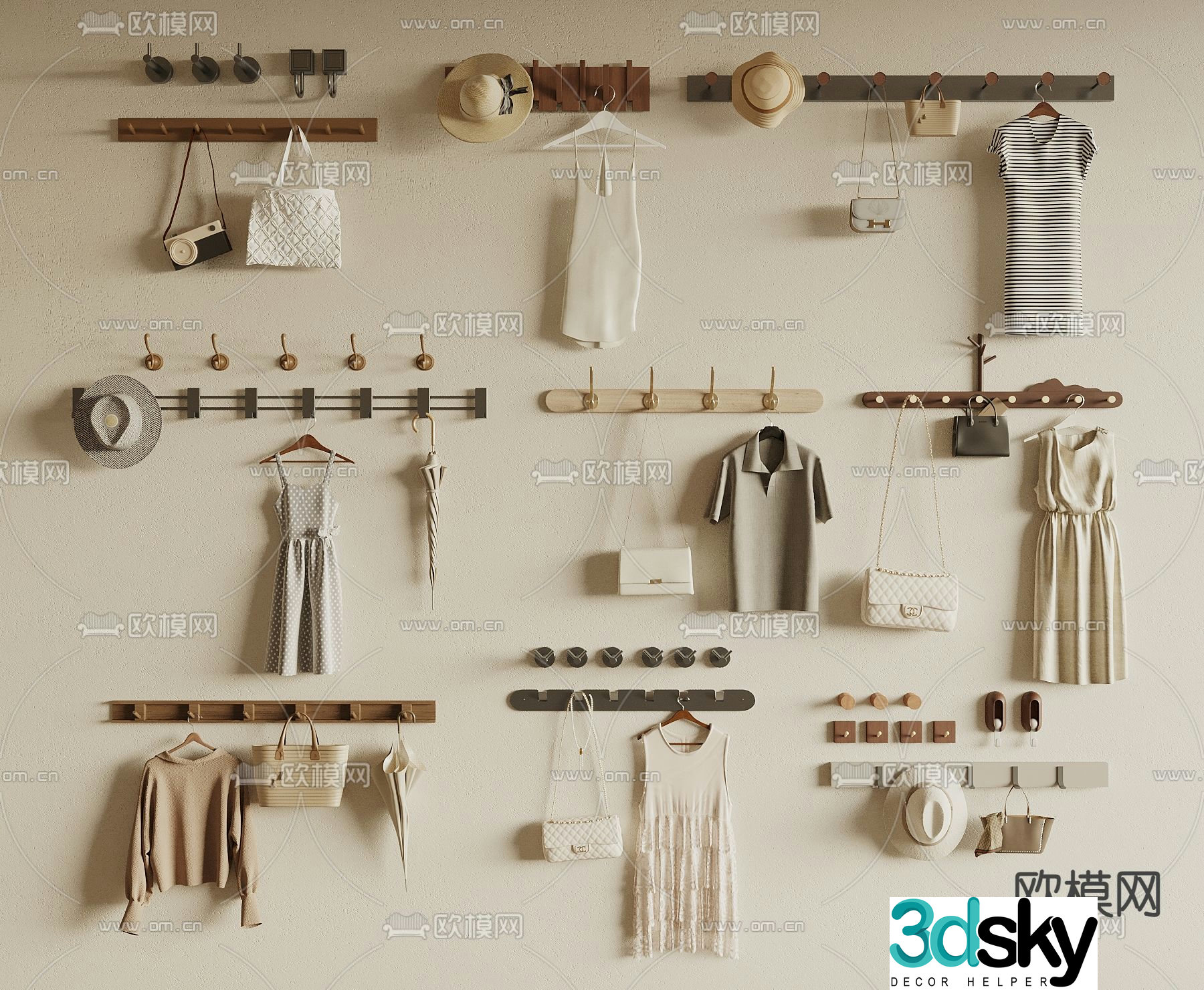 Modern clothes hook clothes hook 3d model