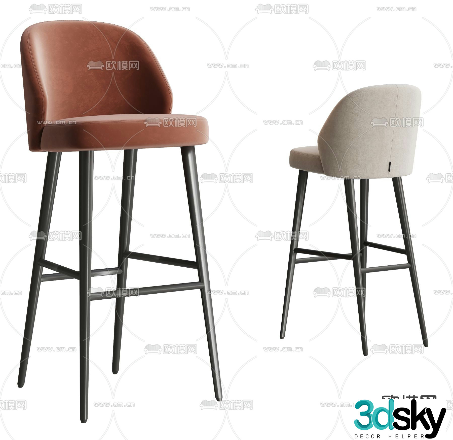 Modern bar stool bar stool 3d model