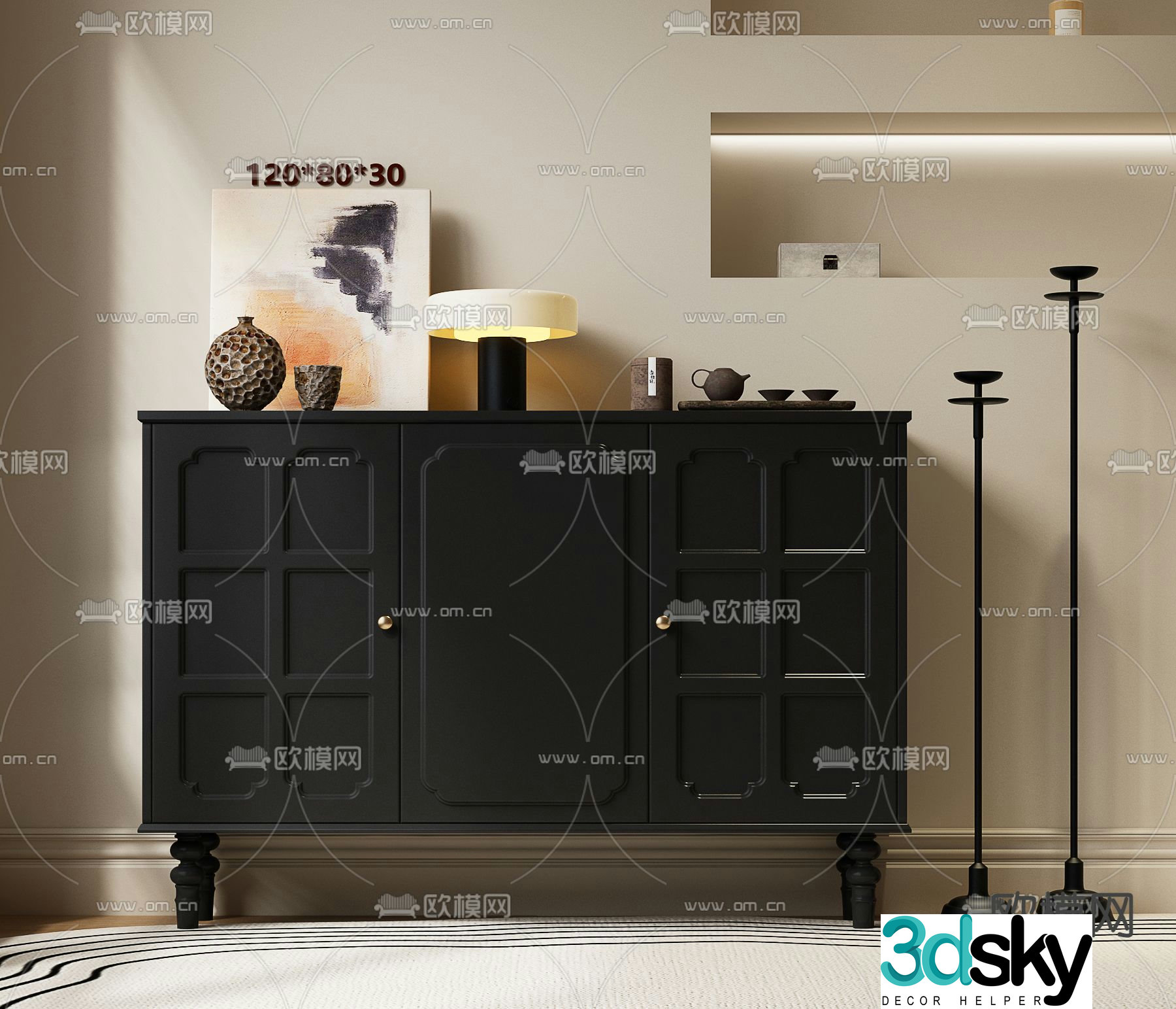 French sideboard 3D model