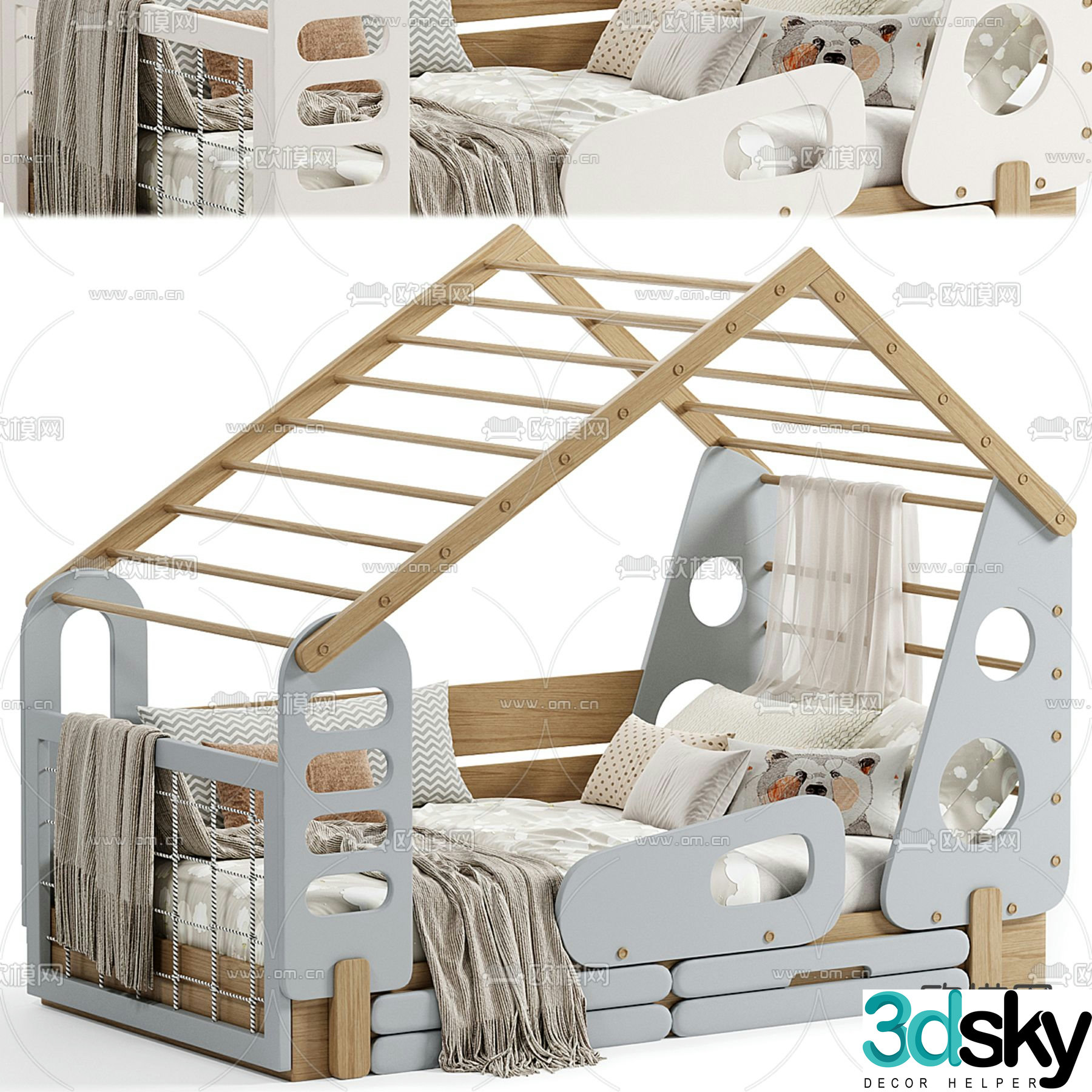 rozetka nordic children’s bed 3d model