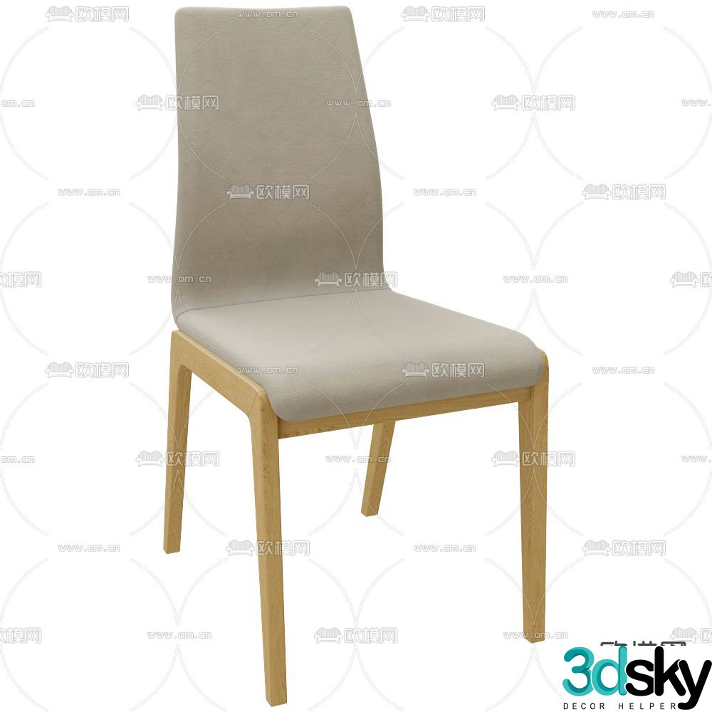 BentWood modern single chair dining chair 3d model