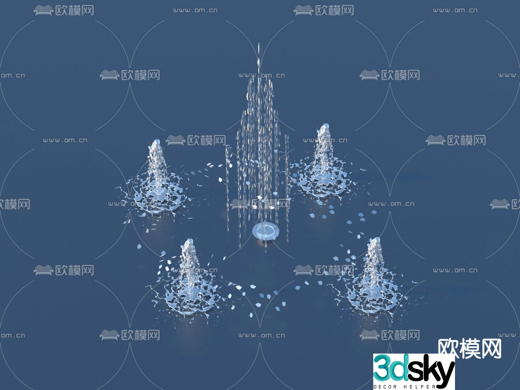 fountain fountain waterscape sketch 3d model