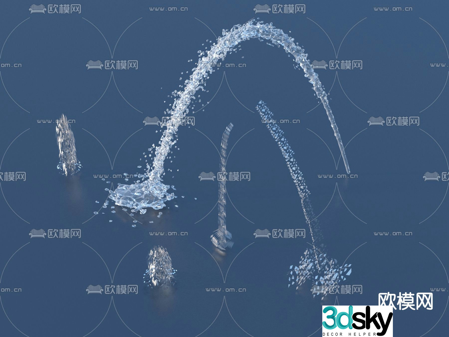 fountain fountain waterscape 3d model