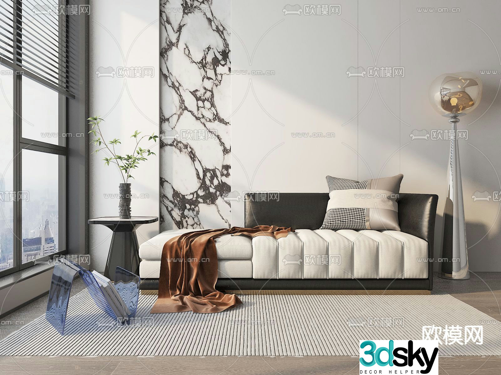 Italian style leisure sofa 3d model