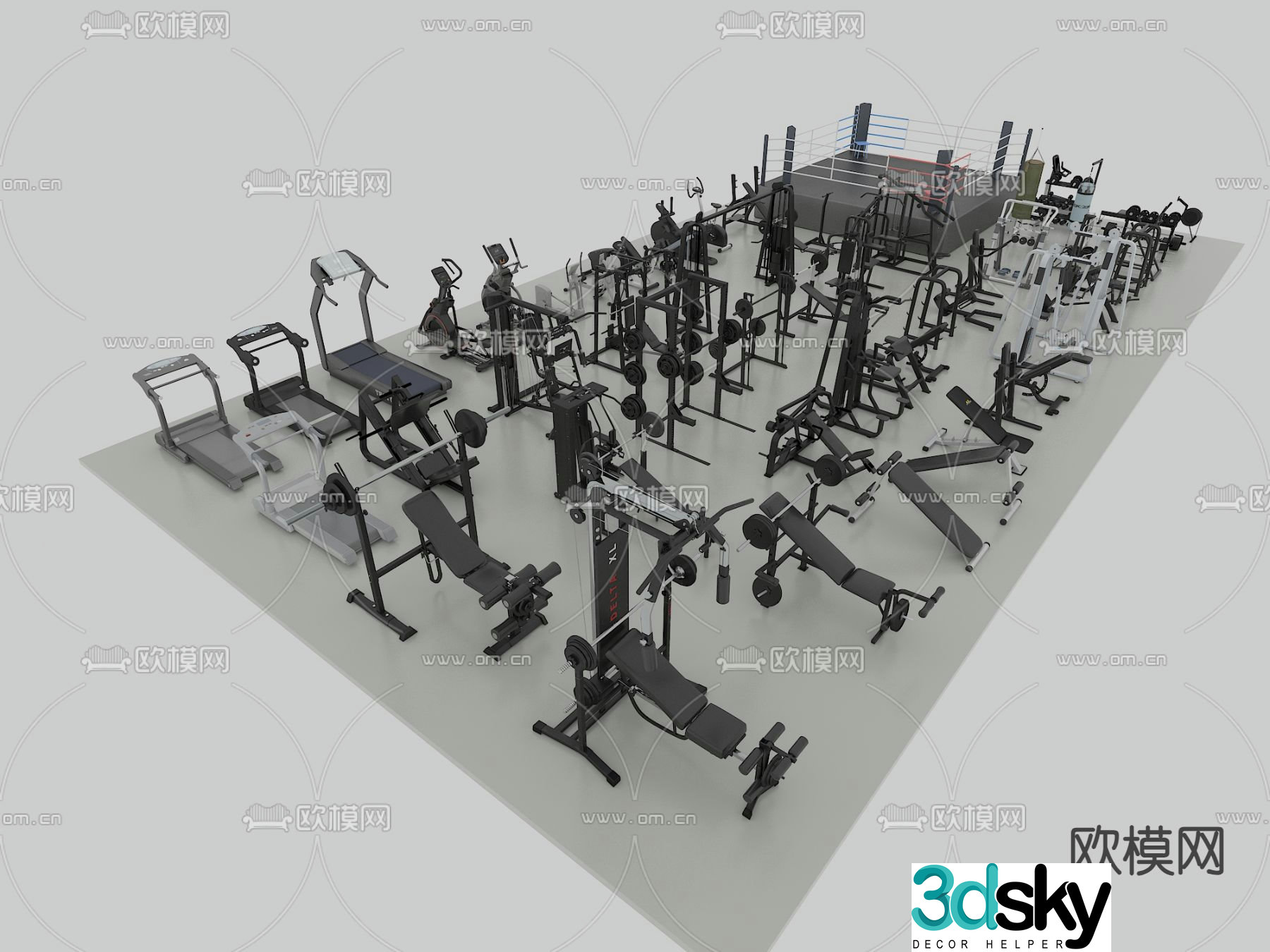 fitness equipment fitness equipment treadmill 3d model