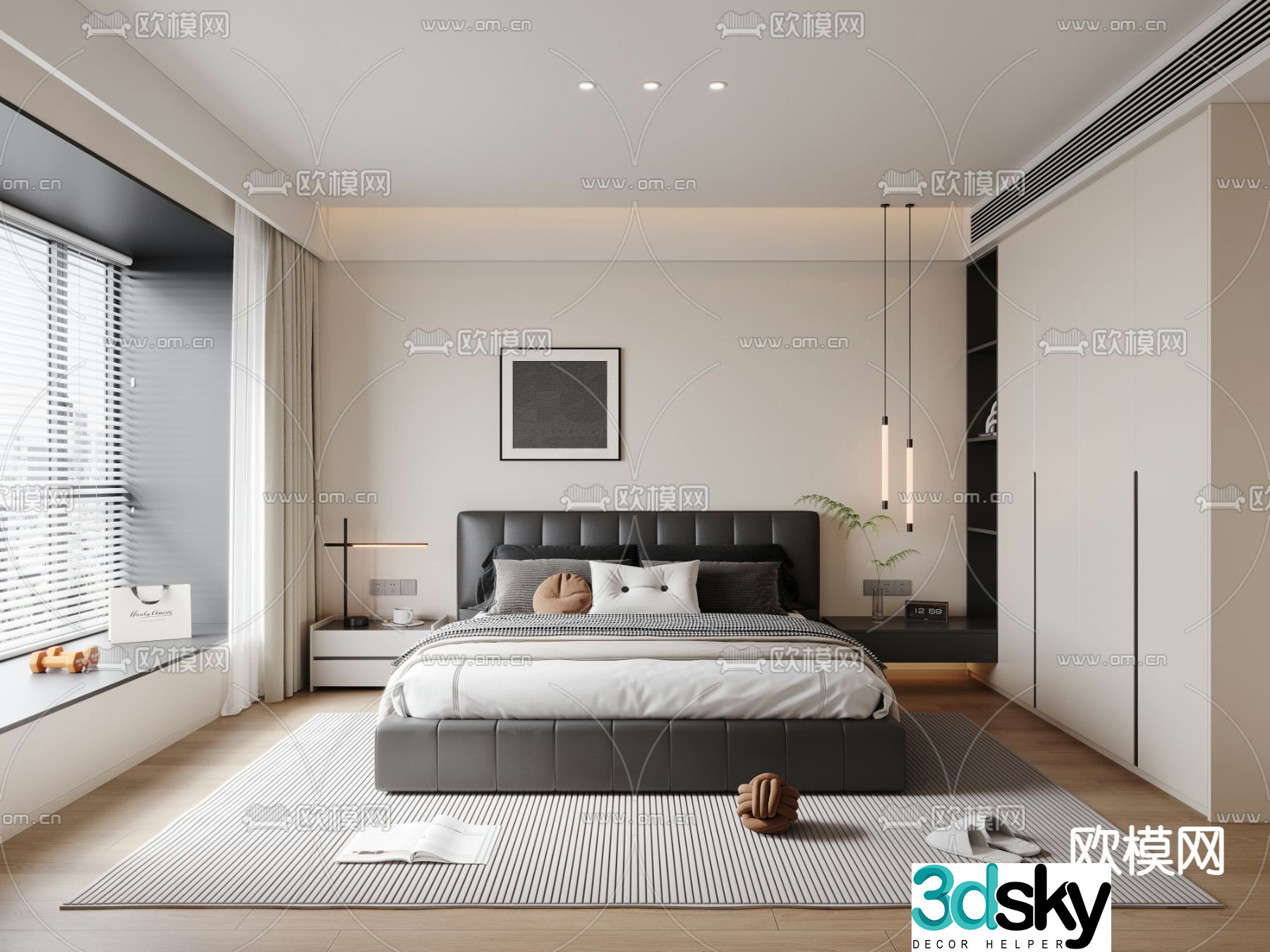 Modern bedroom master bedroom 3d model
