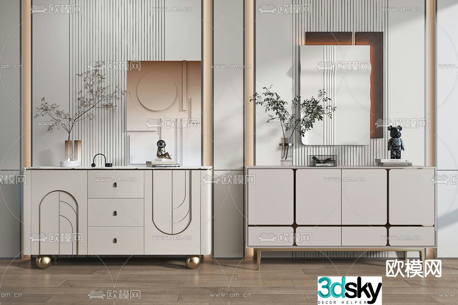 Modern entryway cabinet 3d model