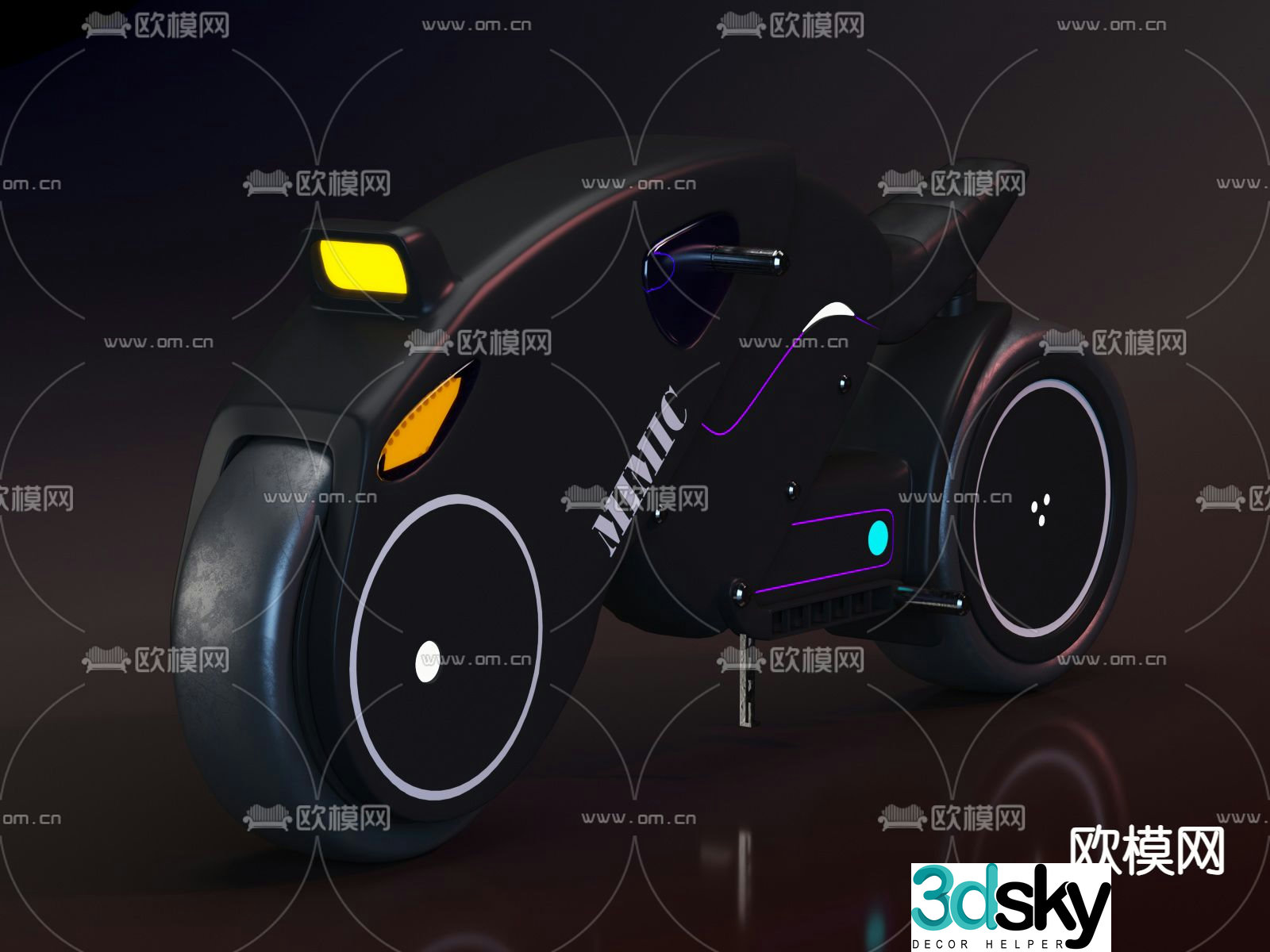 Sci-fi motorcycle motorcycle car 3d model
