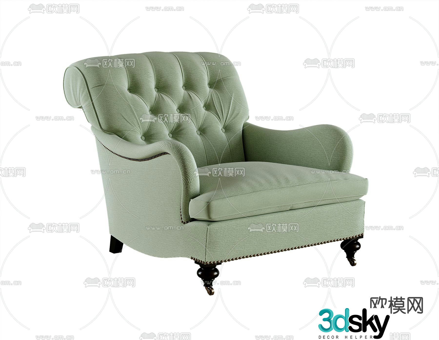 American leisure sofa single sofa 3d model