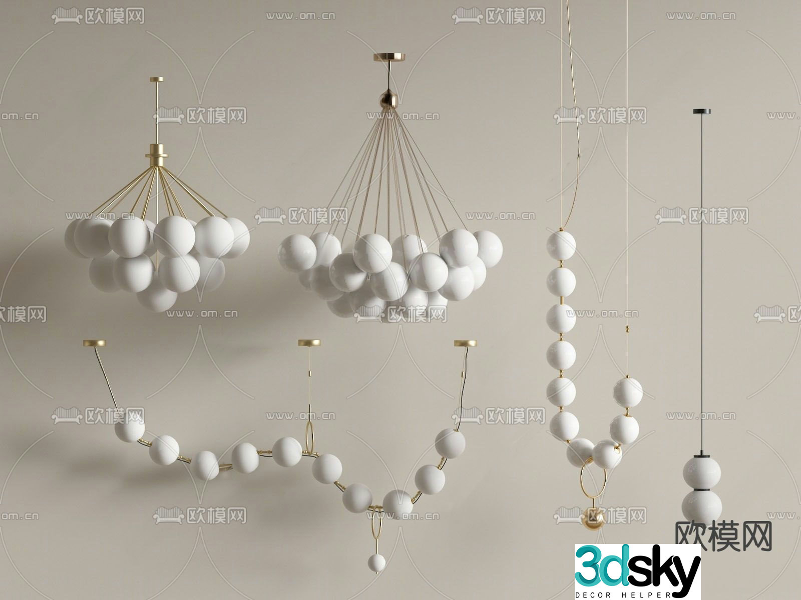 French chandelier hall chandelier 3d model
