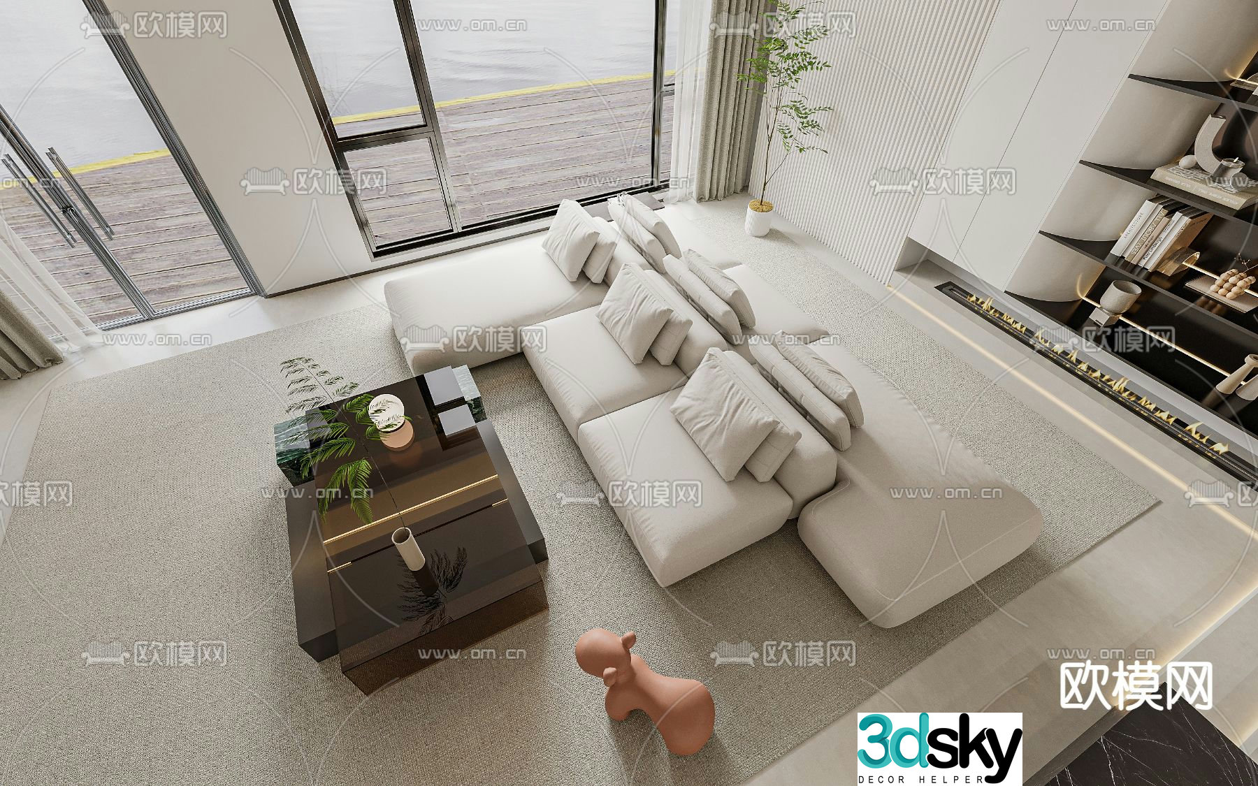 Modern sectional sofa 3d model