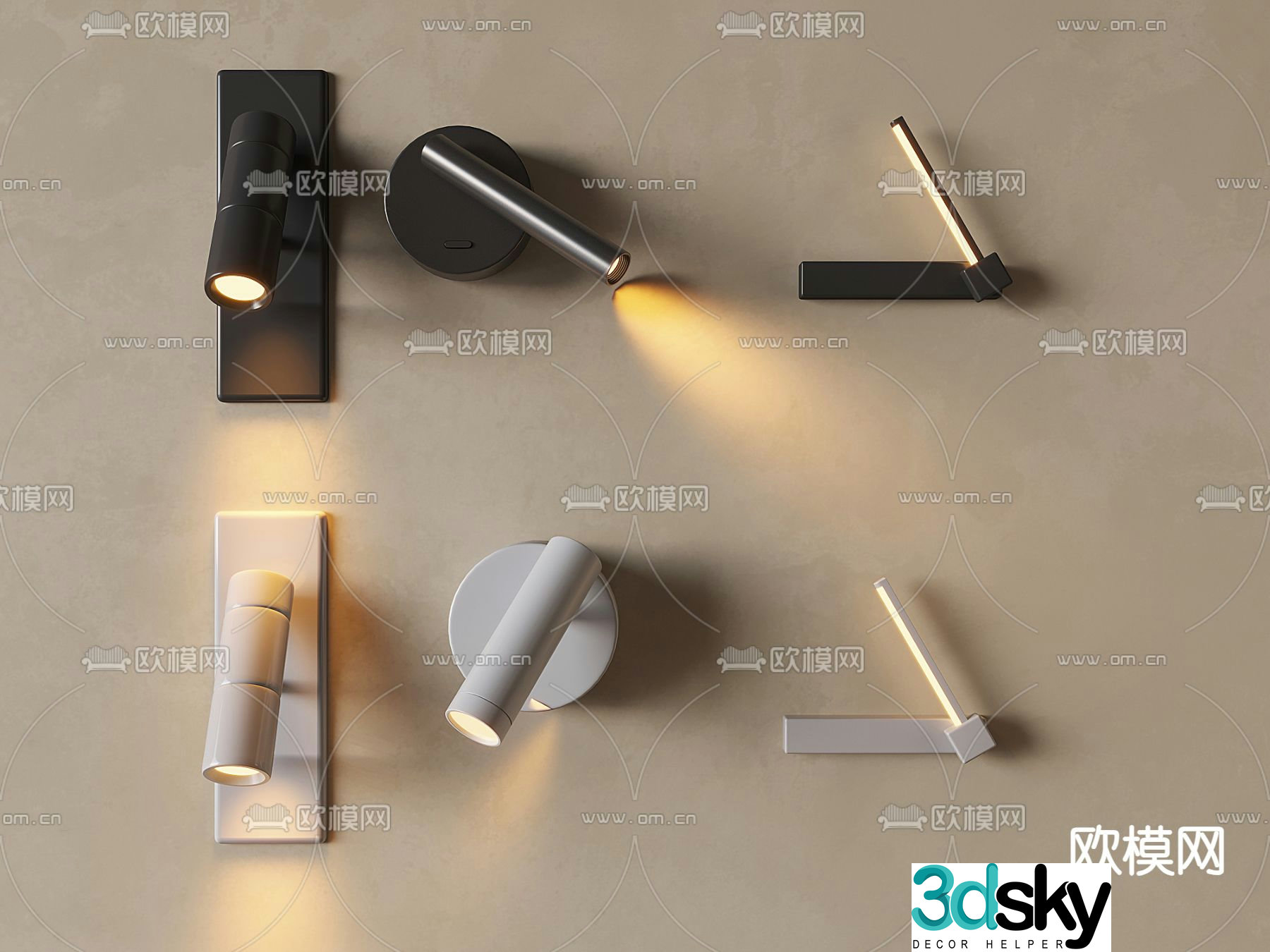 Minimalist wall light rotating wall light 3d model