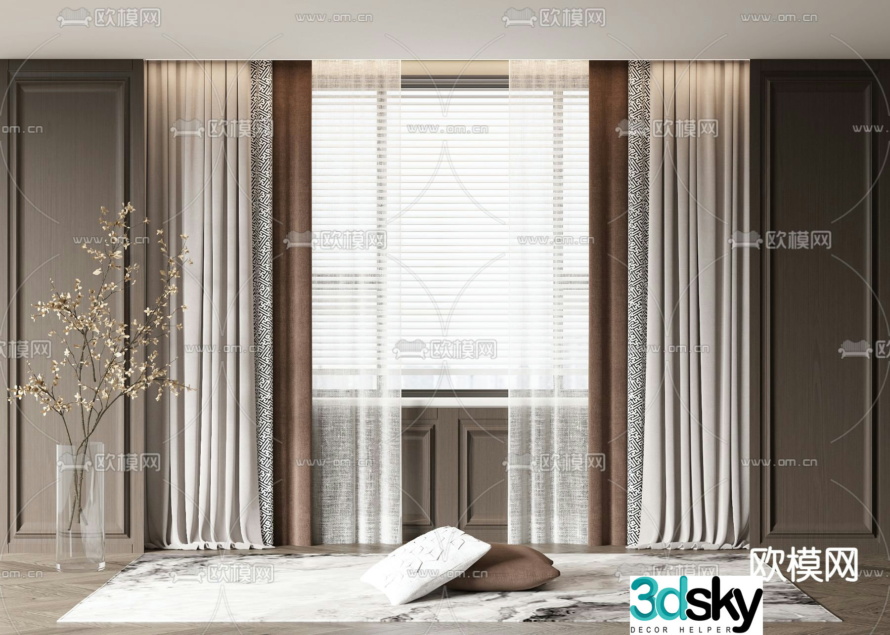 New Chinese curtains 3D model