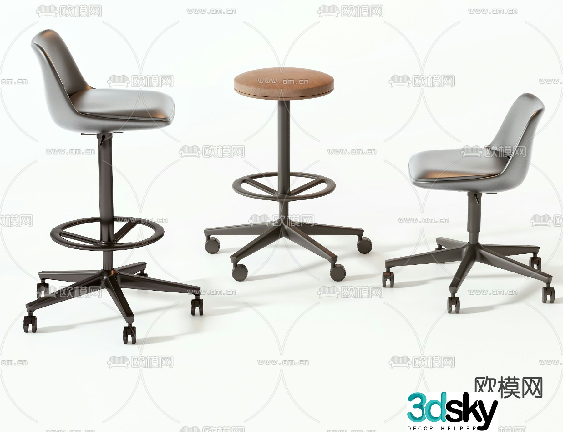 bar stool bar stool high stool 3d model