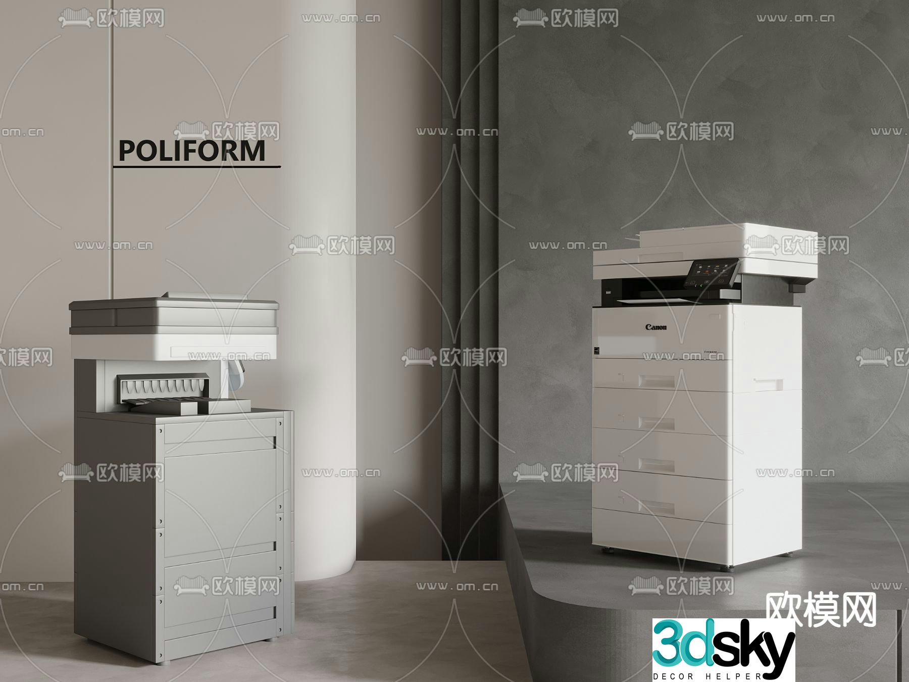 printer copier 3d model