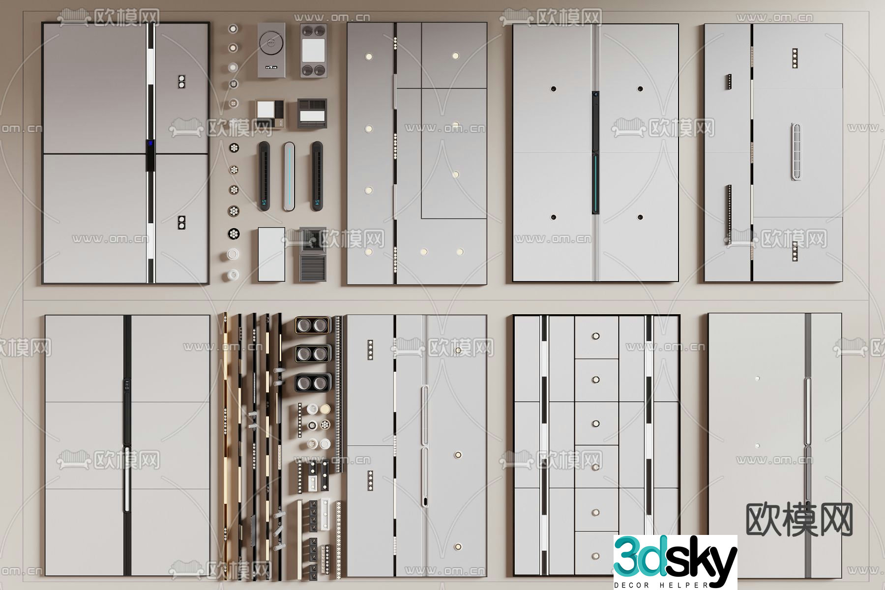 Honeycomb panel integrated ceiling ceiling bathroom heater 3D model