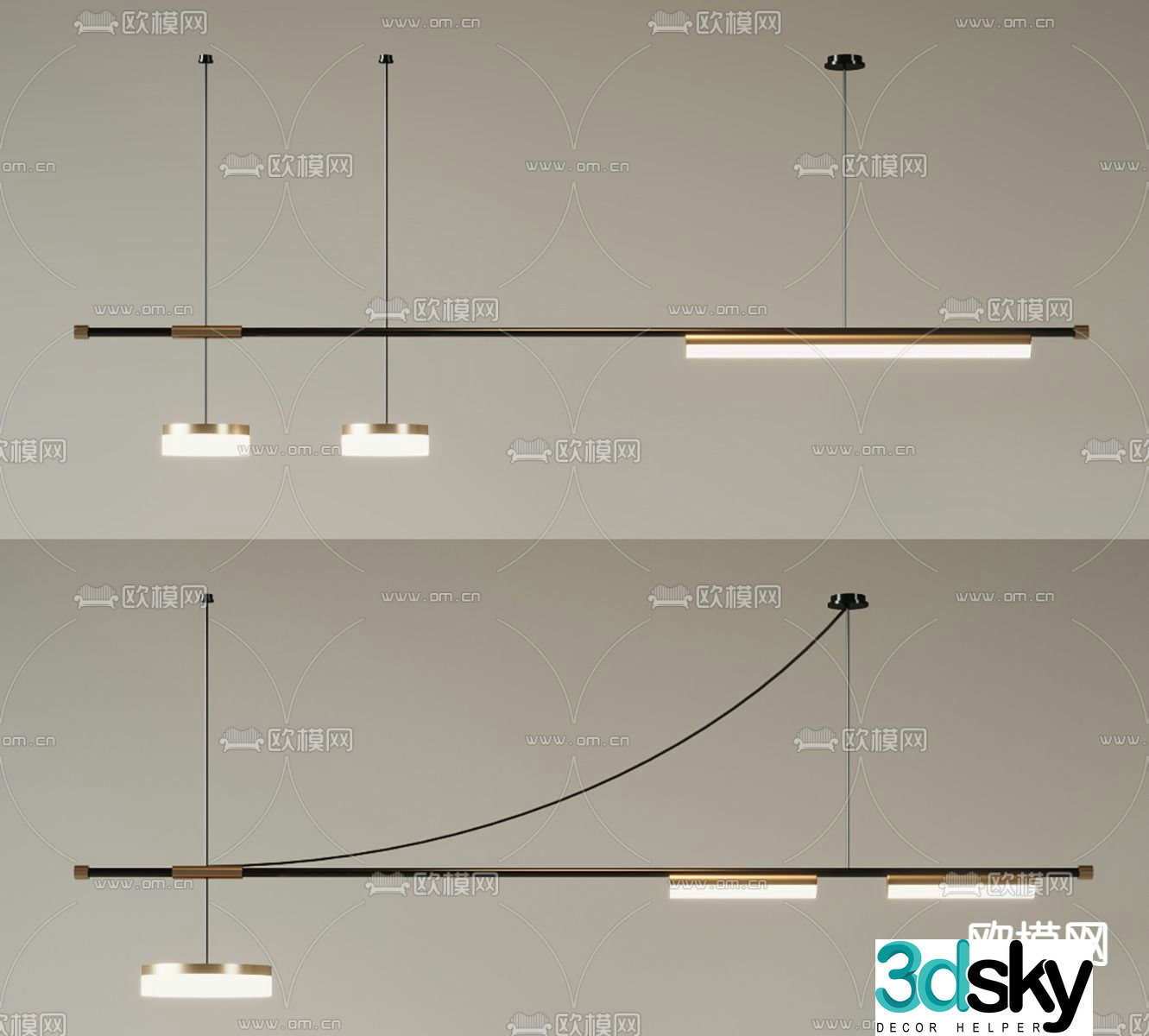 Light luxury chandelier hall chandelier 3d model
