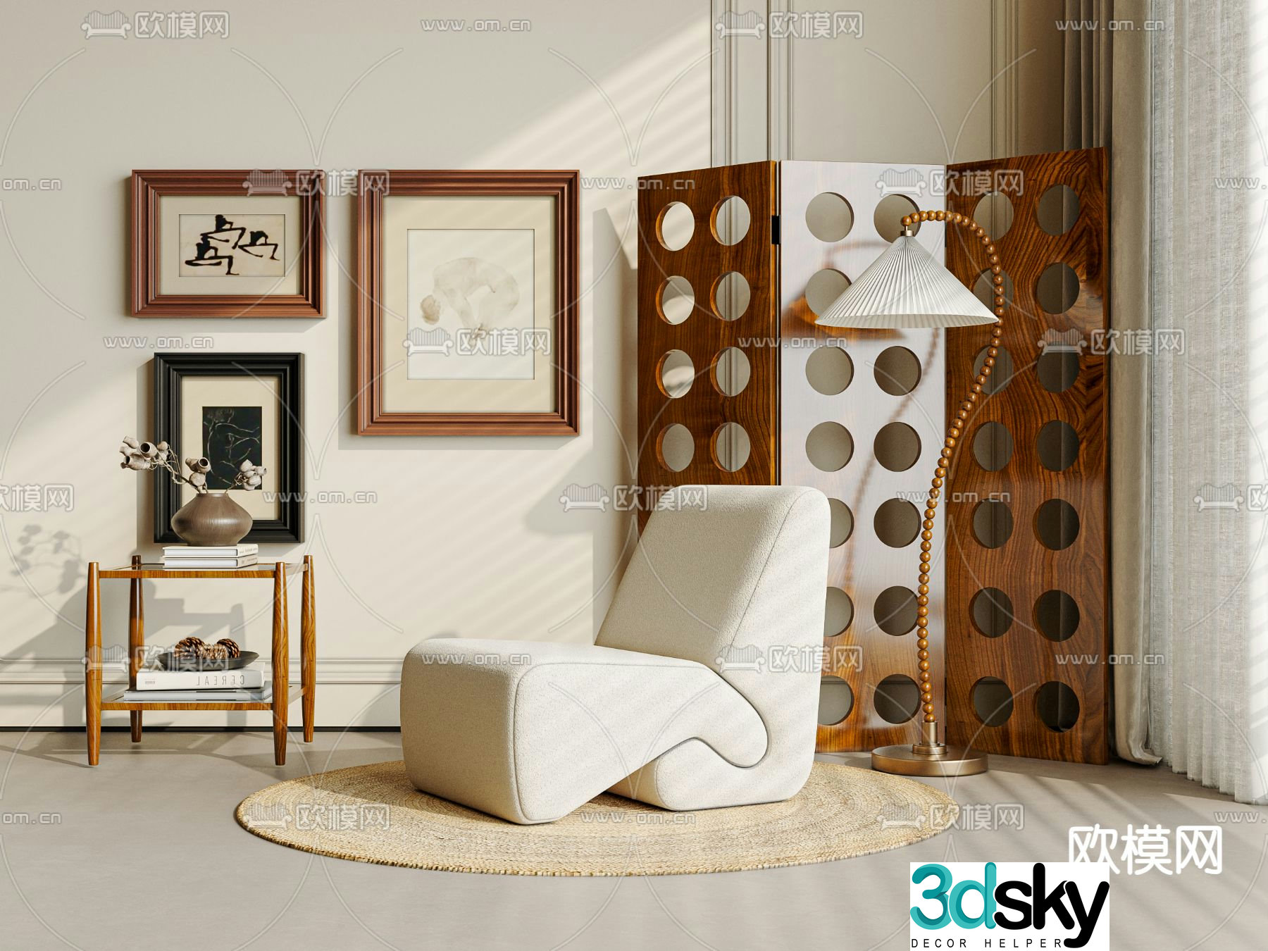 Medieval style leisure sofa 3d model