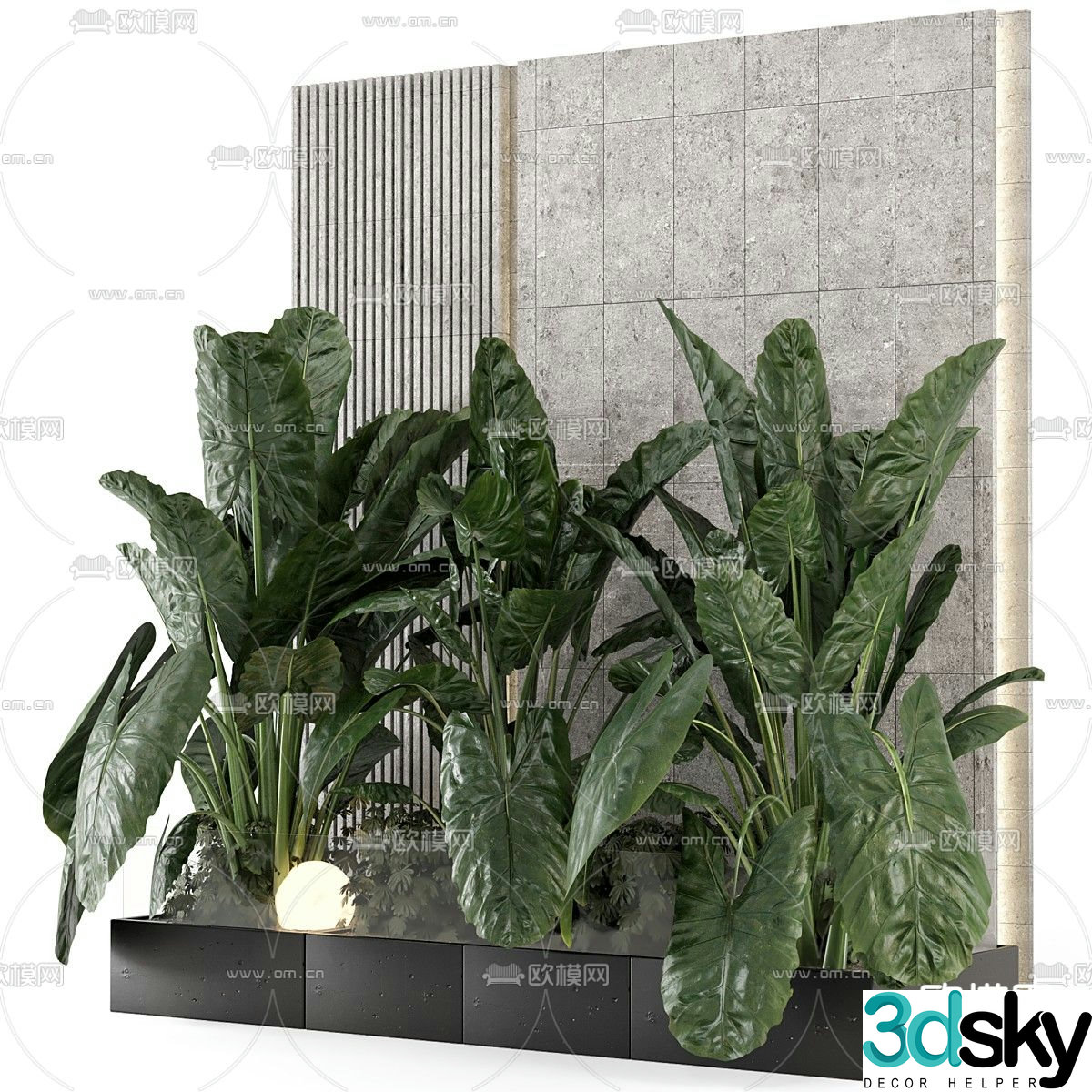 Plant pile landscape sketch 3d model