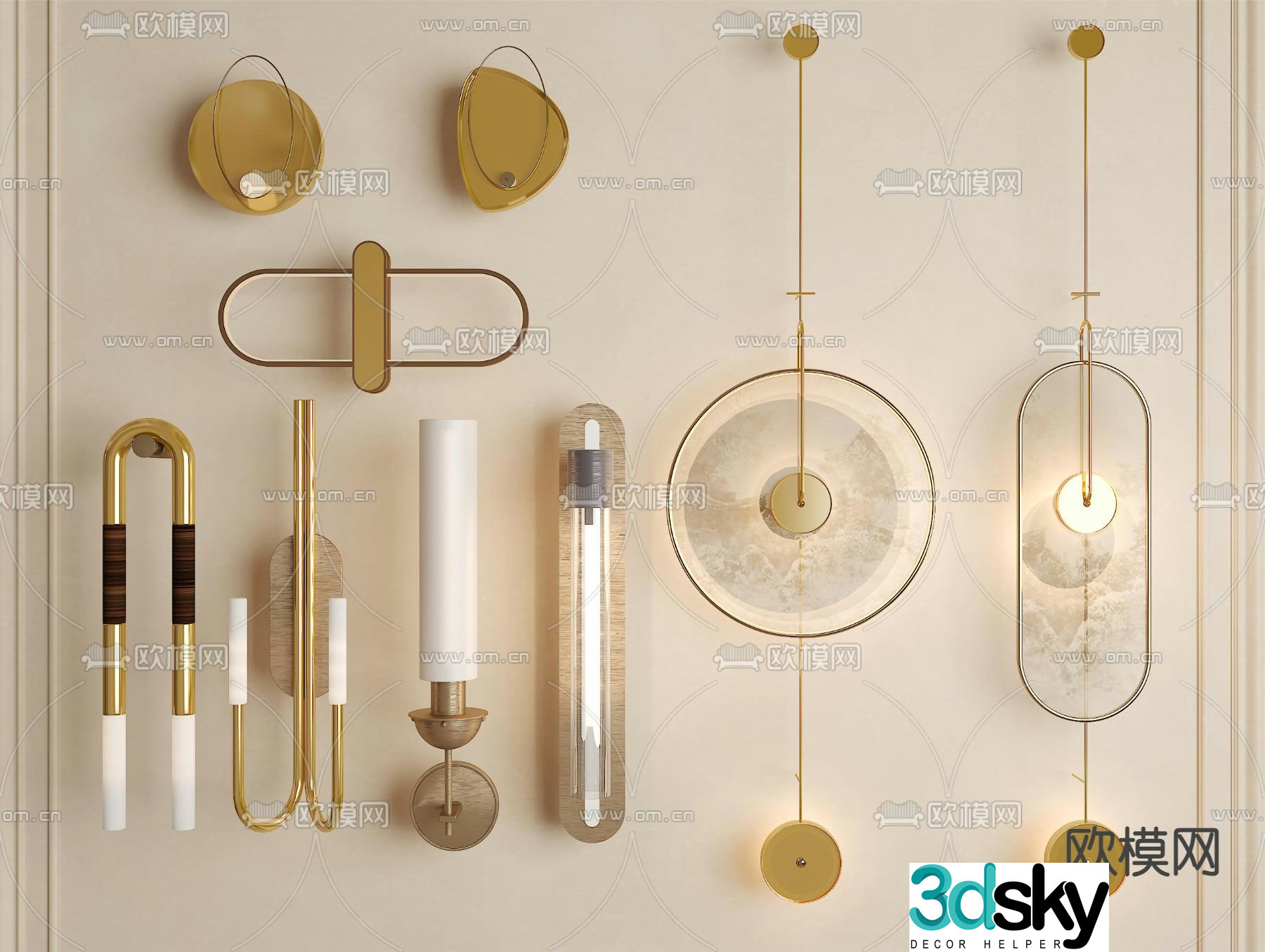New Chinese wall light 3D model