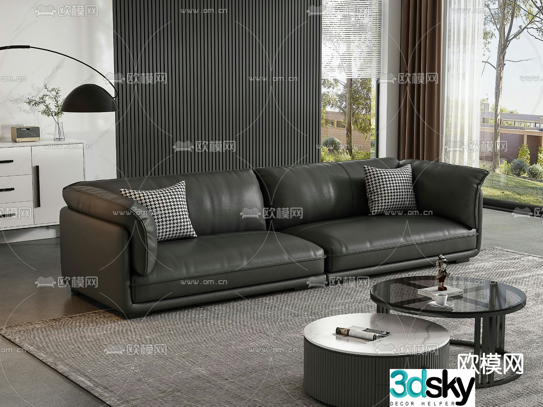 Italian sofa double sofa 3d model