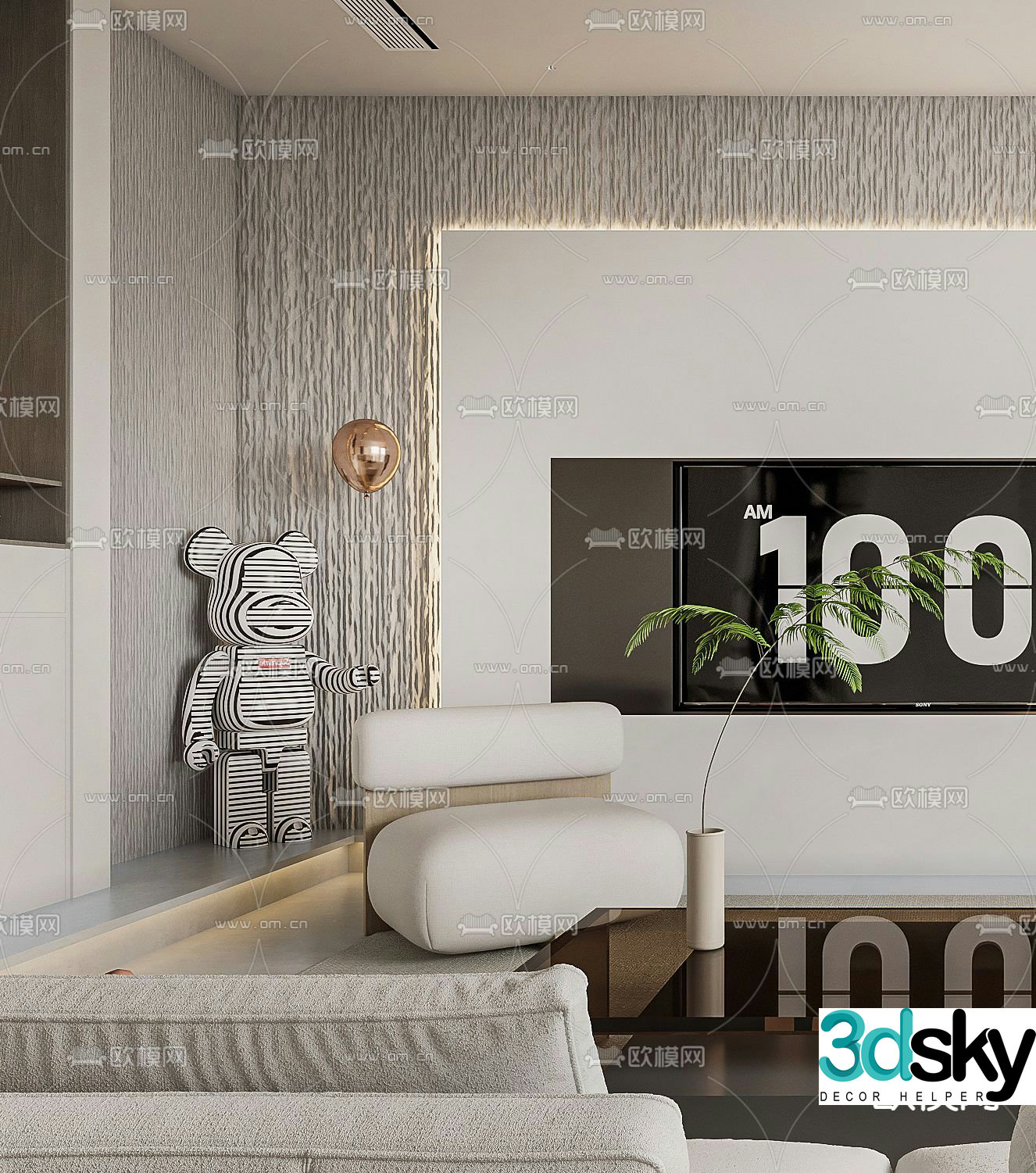 Modern leisure sofa 3d model