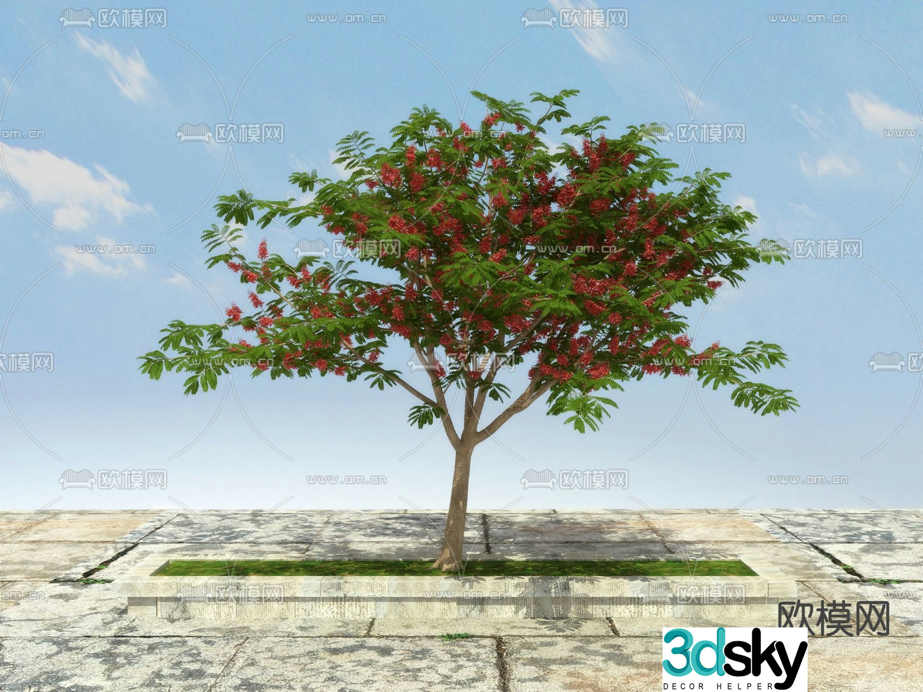 Landscape tree tree hair tree 3d model