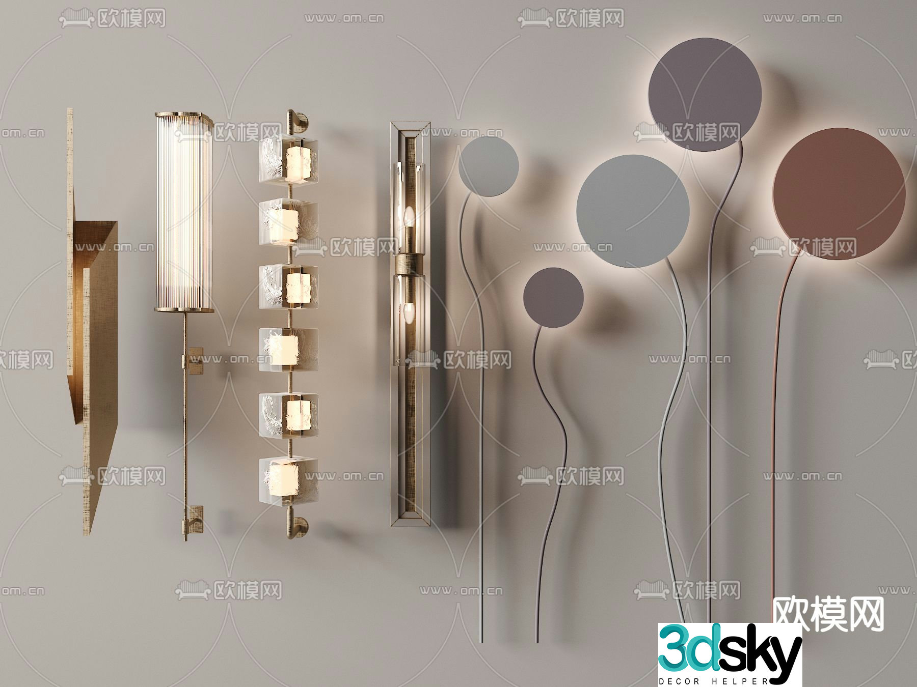 Light luxury wall lamp 3D model