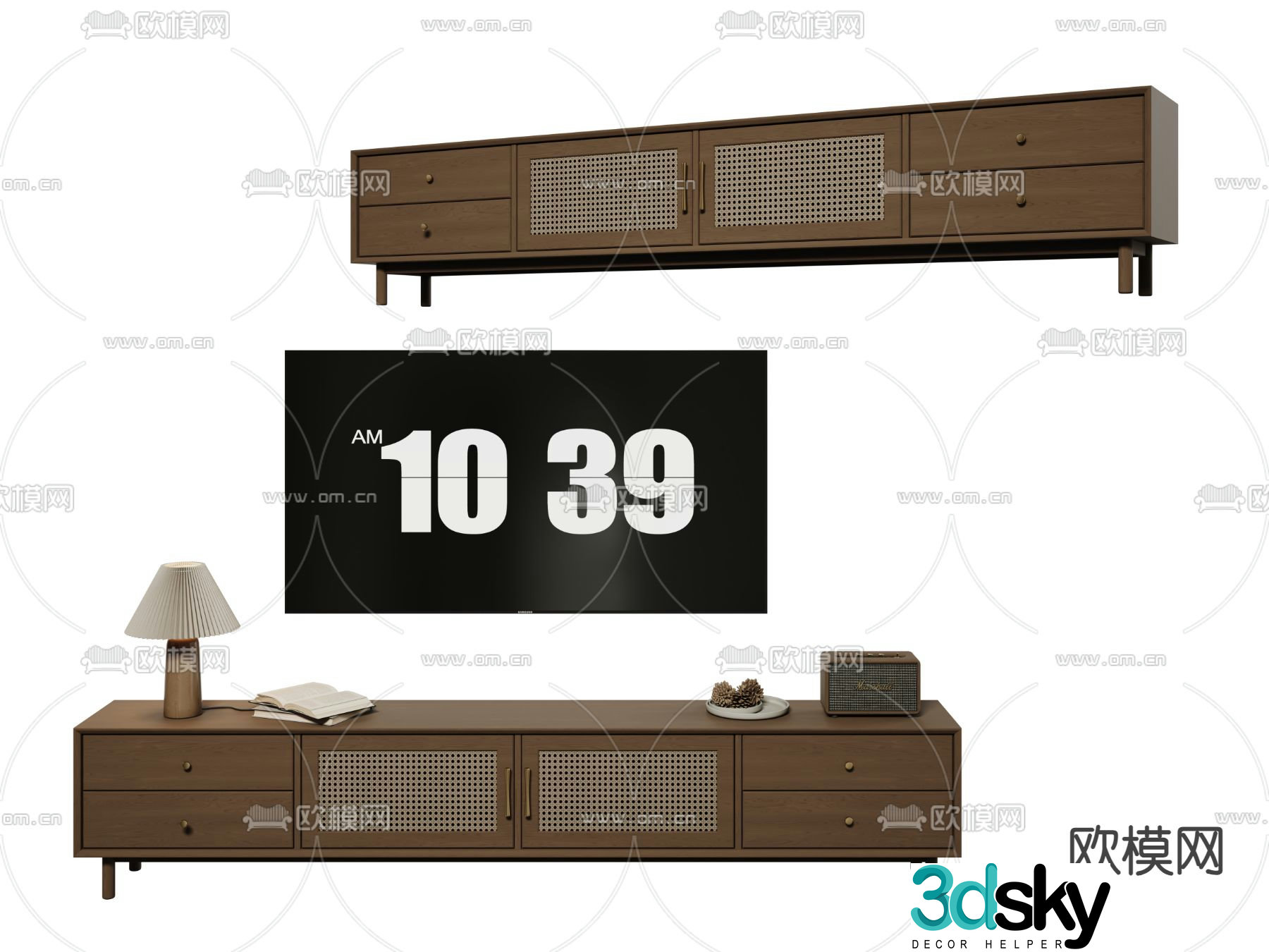 Middle-aged TV cabinet 3D model
