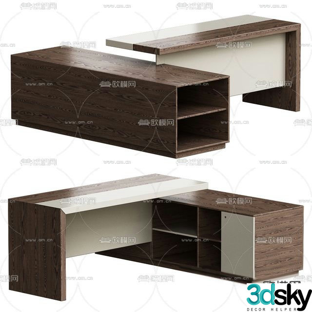 Modern executive desk boss desk 3D model