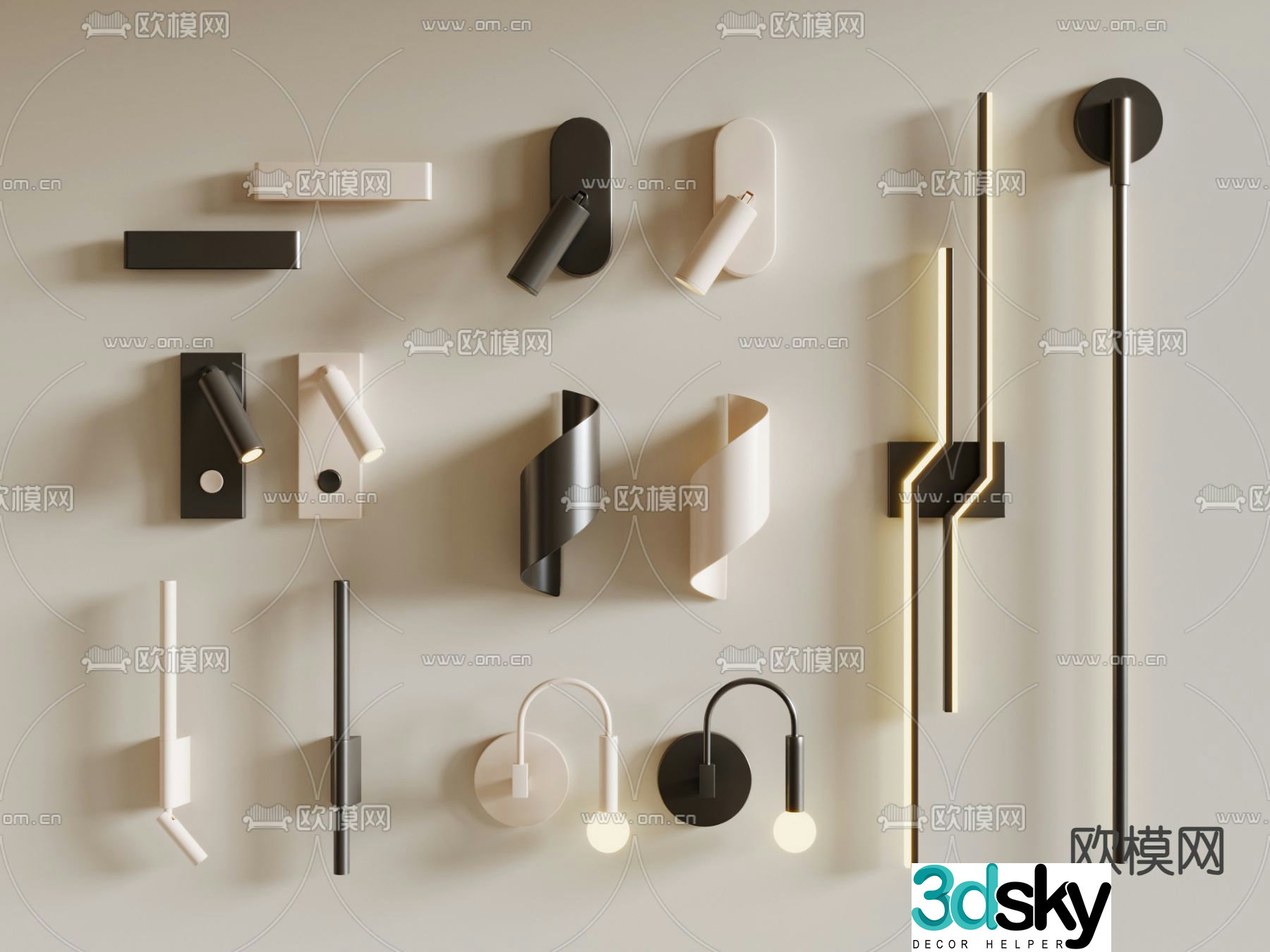 Modern wall light 3d model