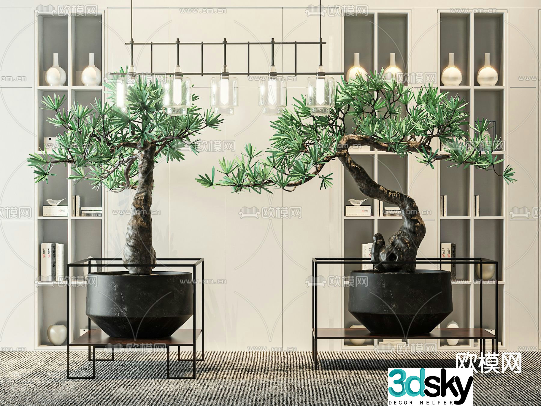 New Chinese style bonsai pine bonsai 3D model