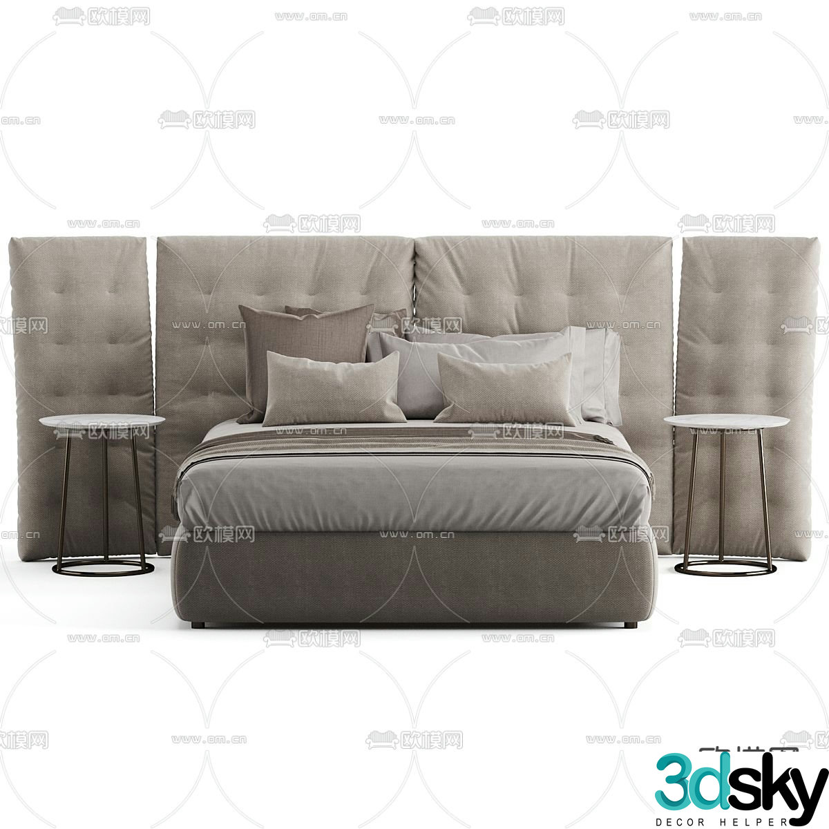 Flou Angle double bed 3d model