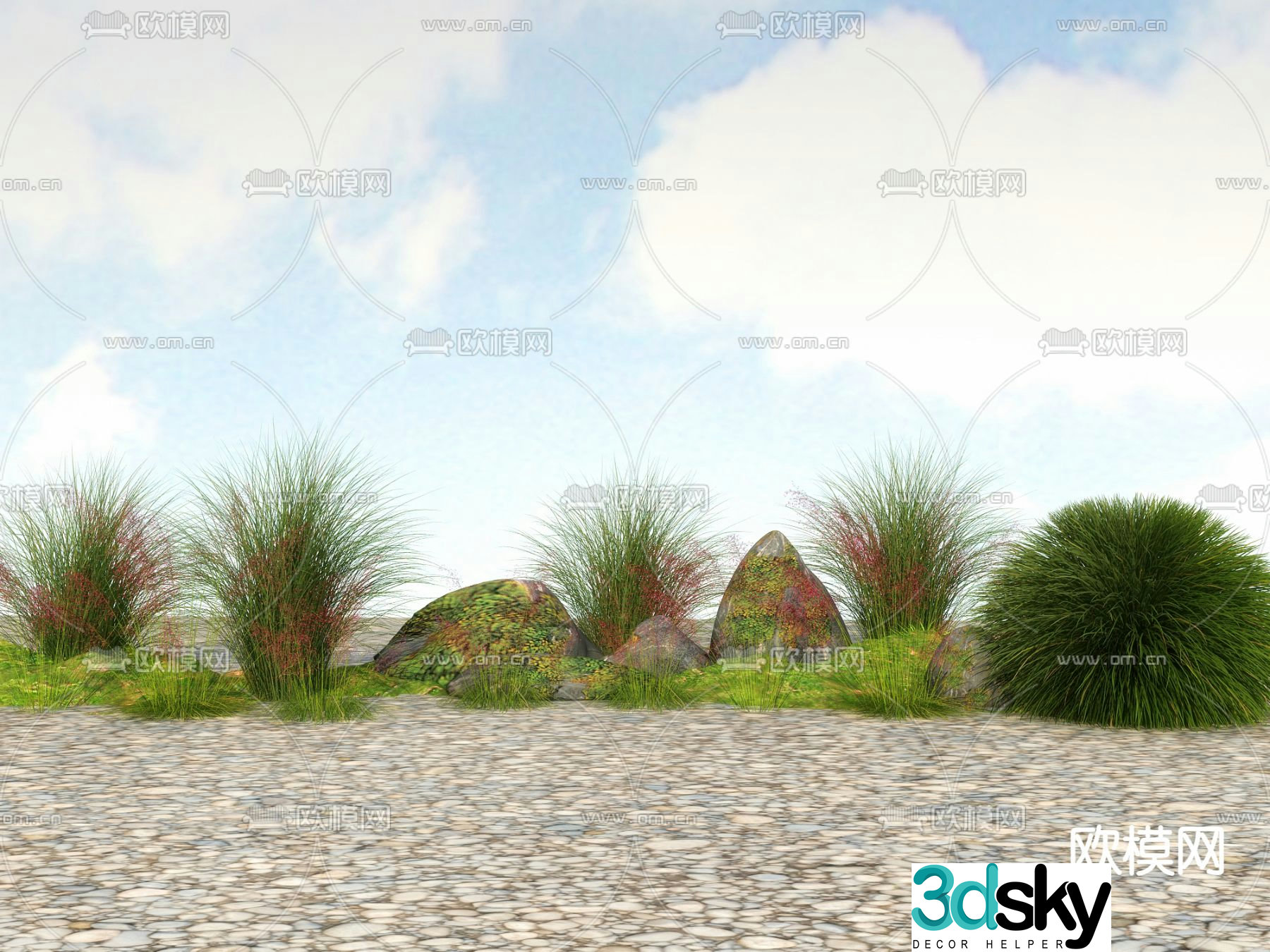 Flowers and plants Wild grass Weeds 3d model