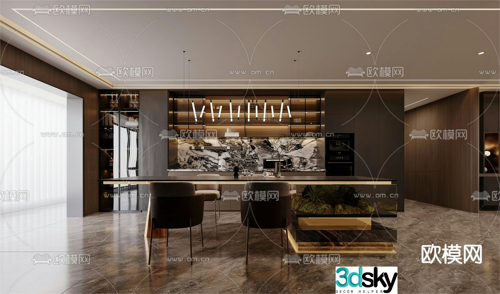 Italian restaurant 3d model