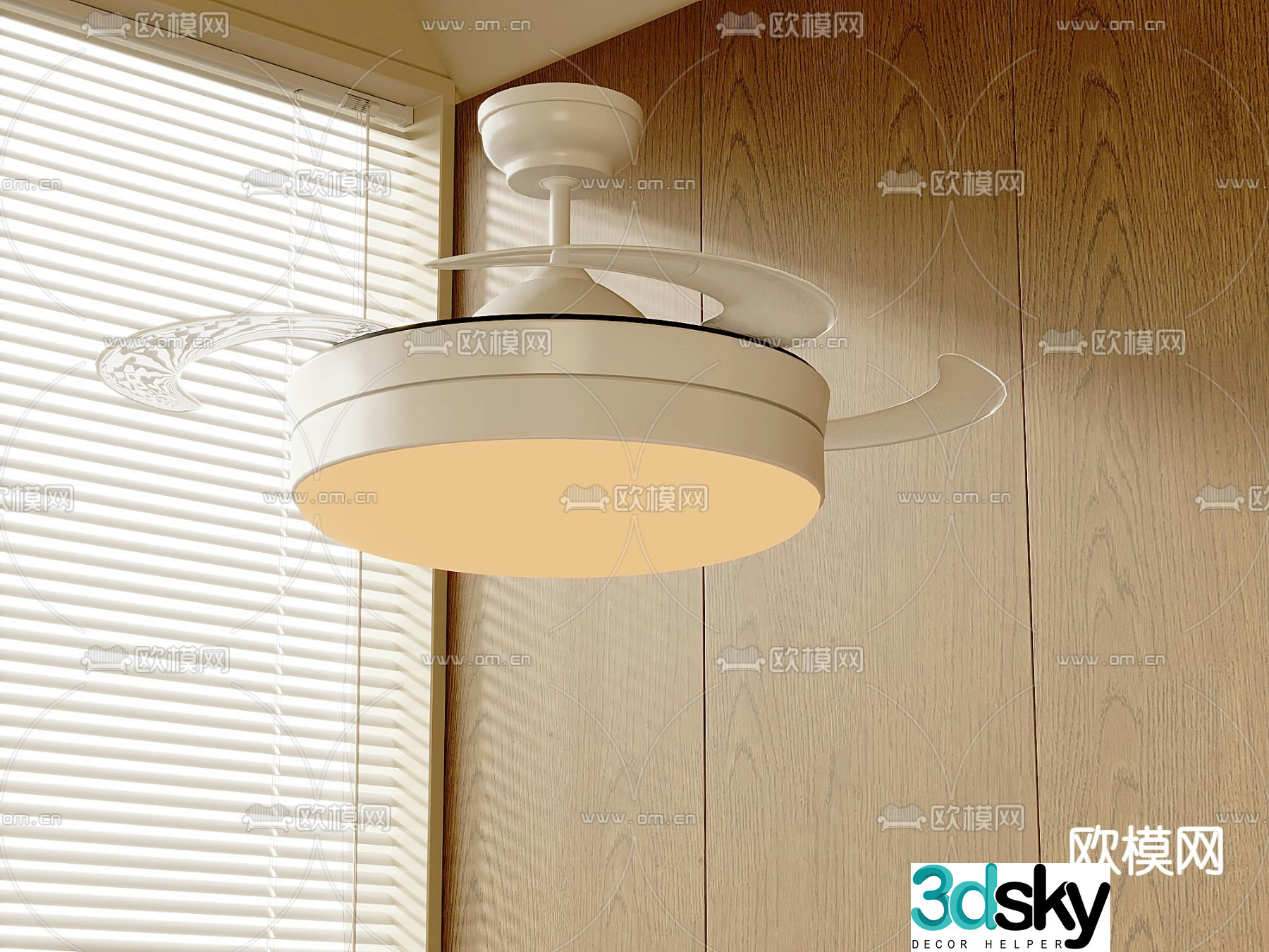 French chandeliers fan light ceiling fan light 3d model