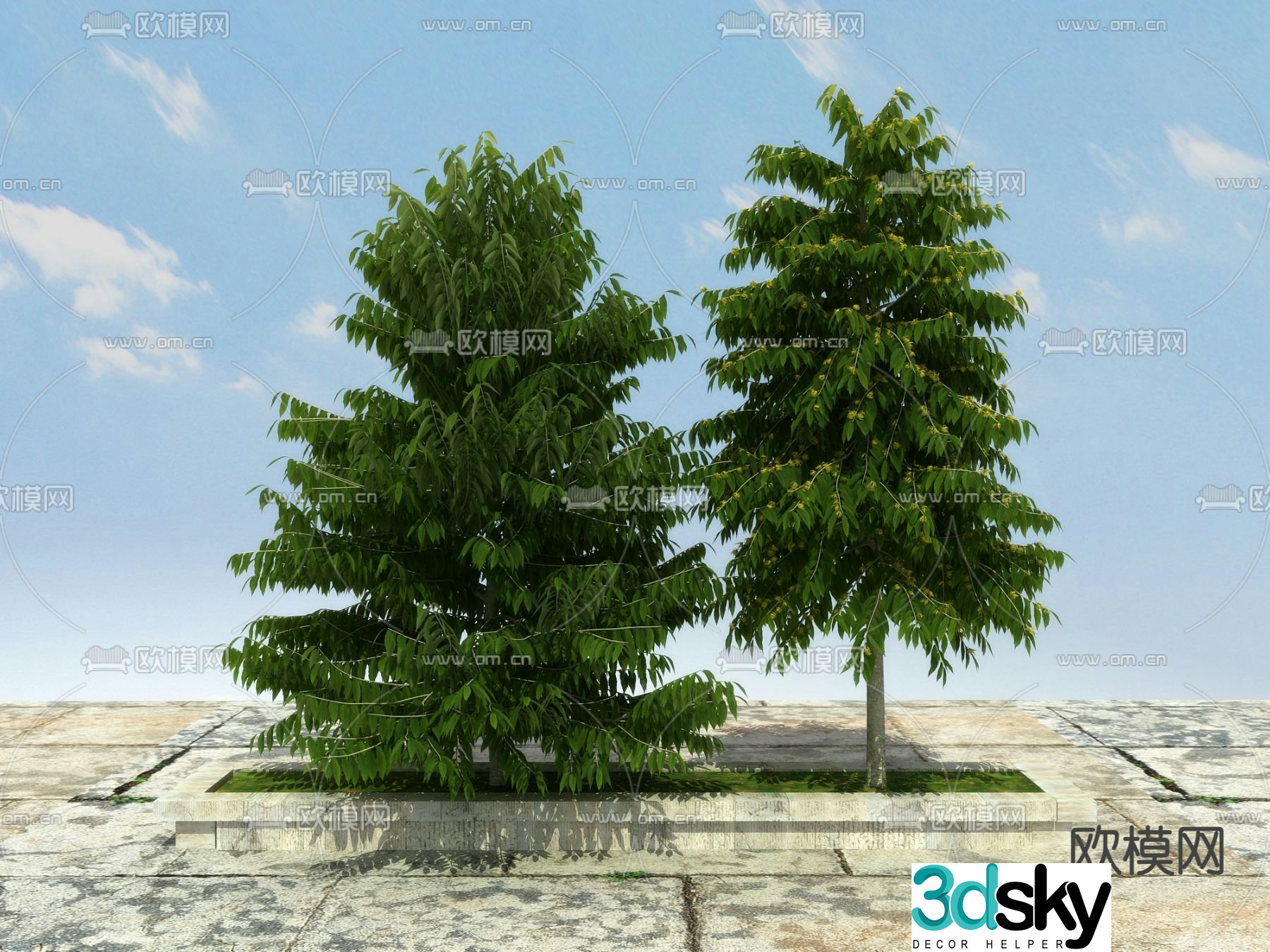 Landscape tree tree hair tree 3d model