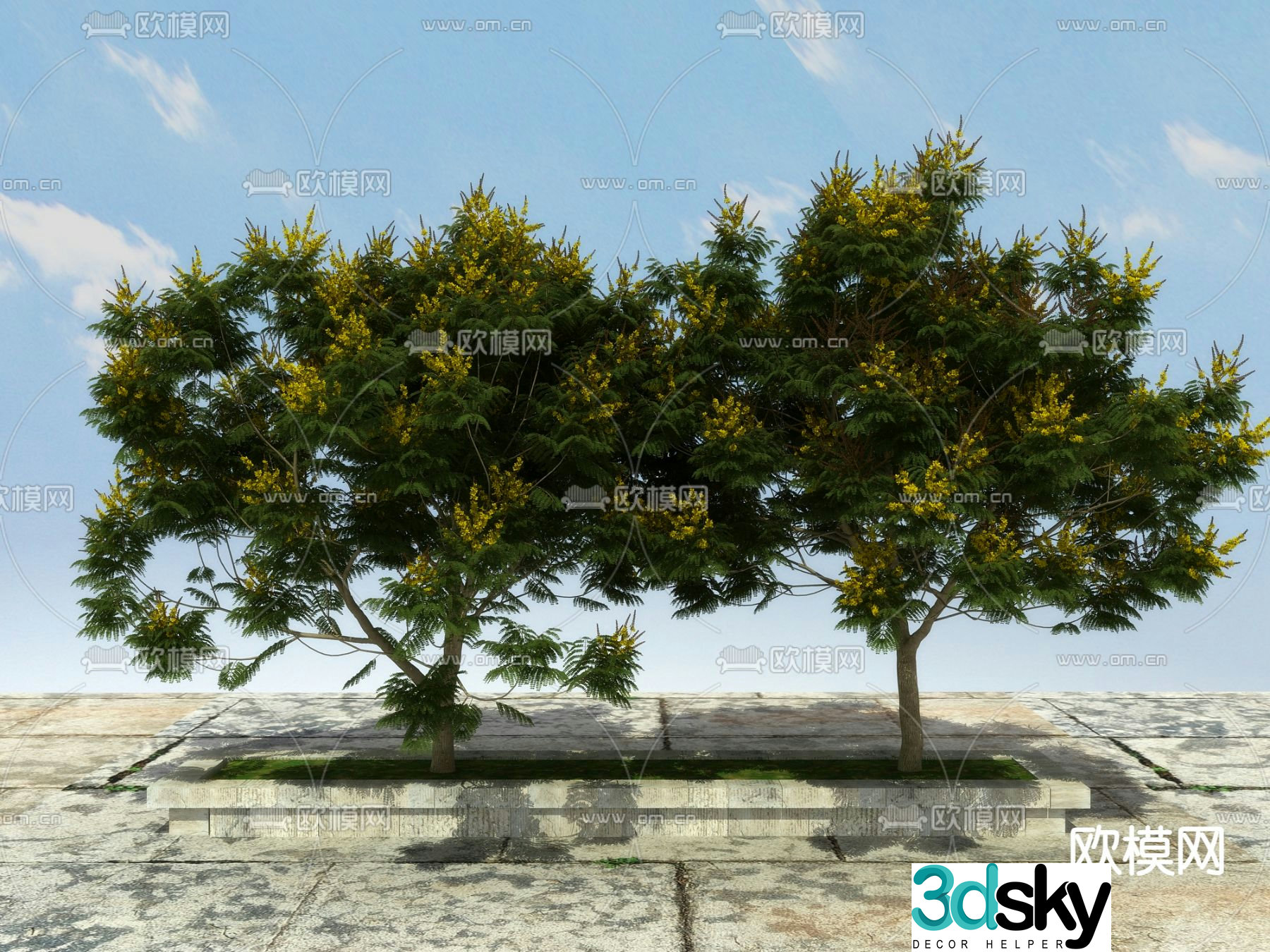 Landscape tree tree hair tree 3d model