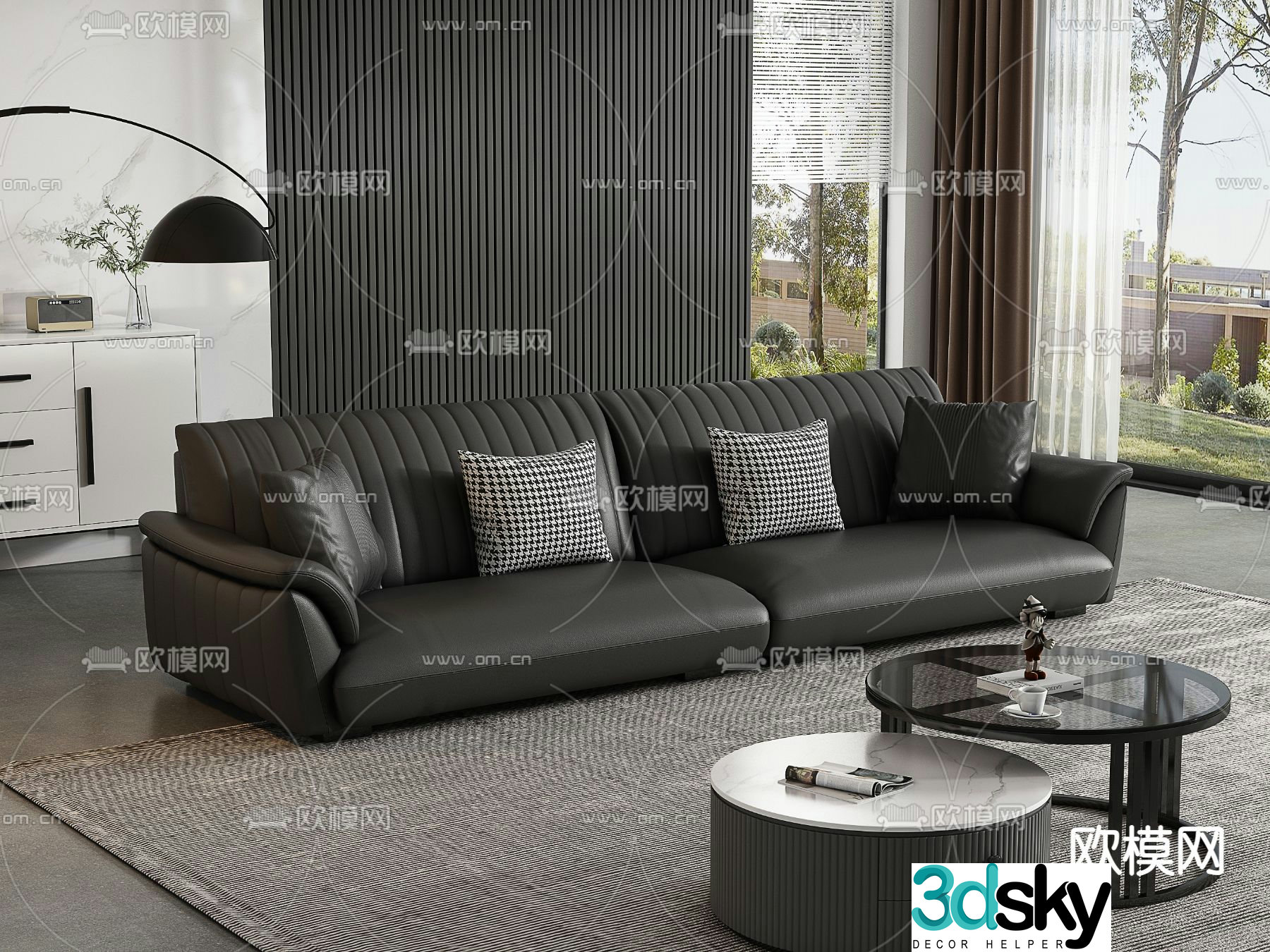 Italian sofa double sofa 3d model