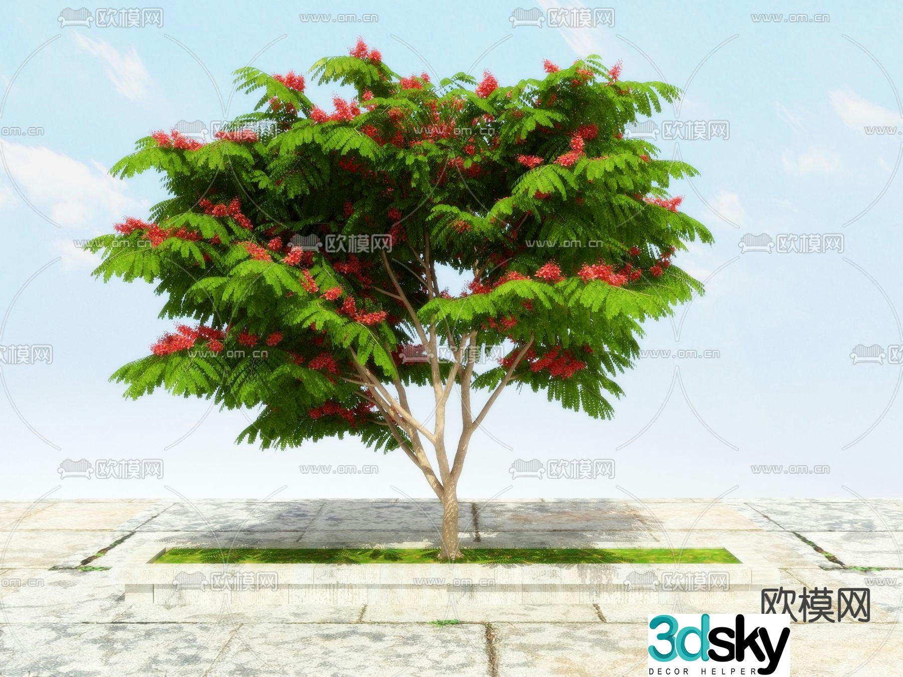 Landscape tree tree hair tree 3d model