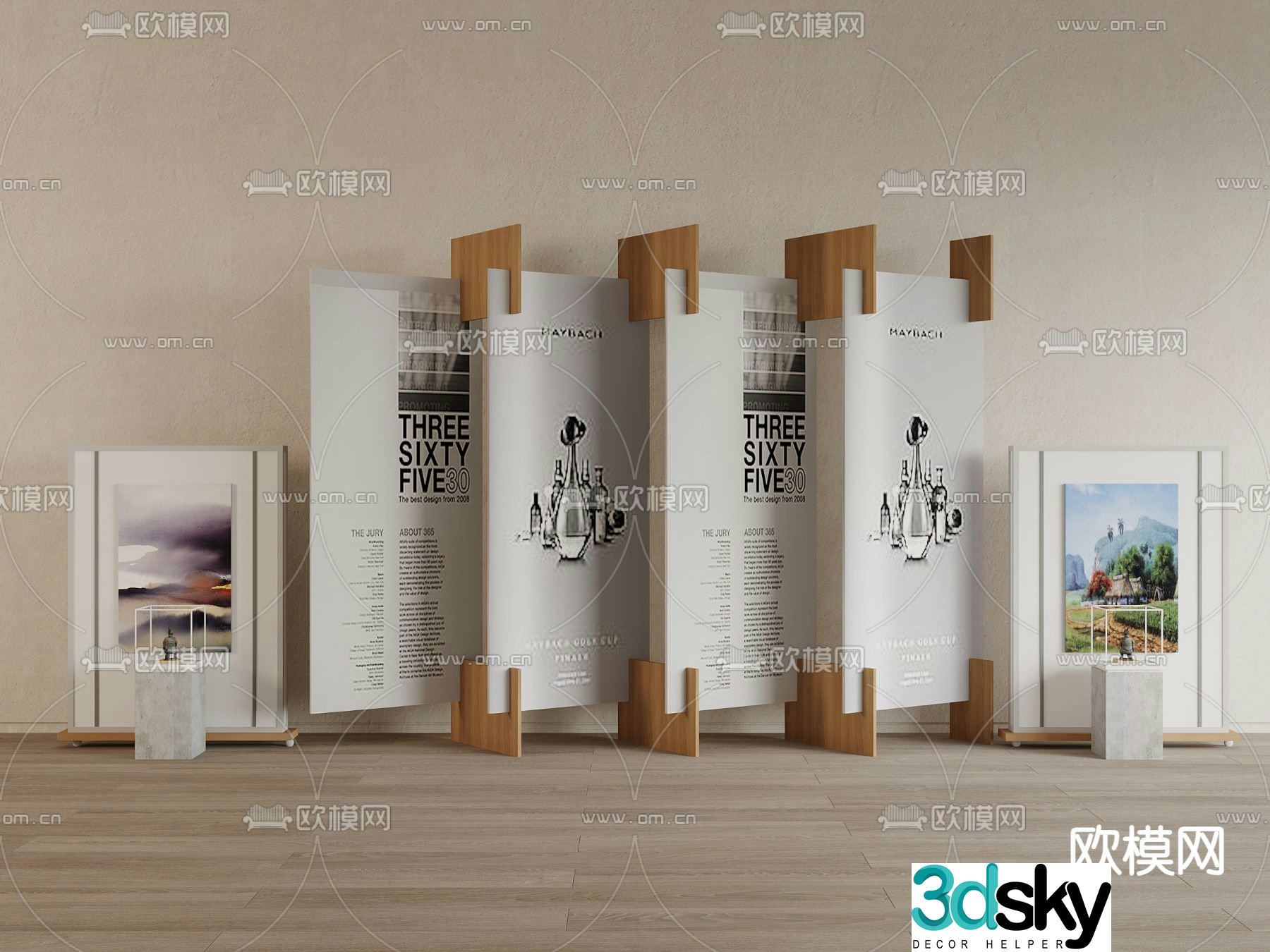 billboard advertising display board water sign 3d model
