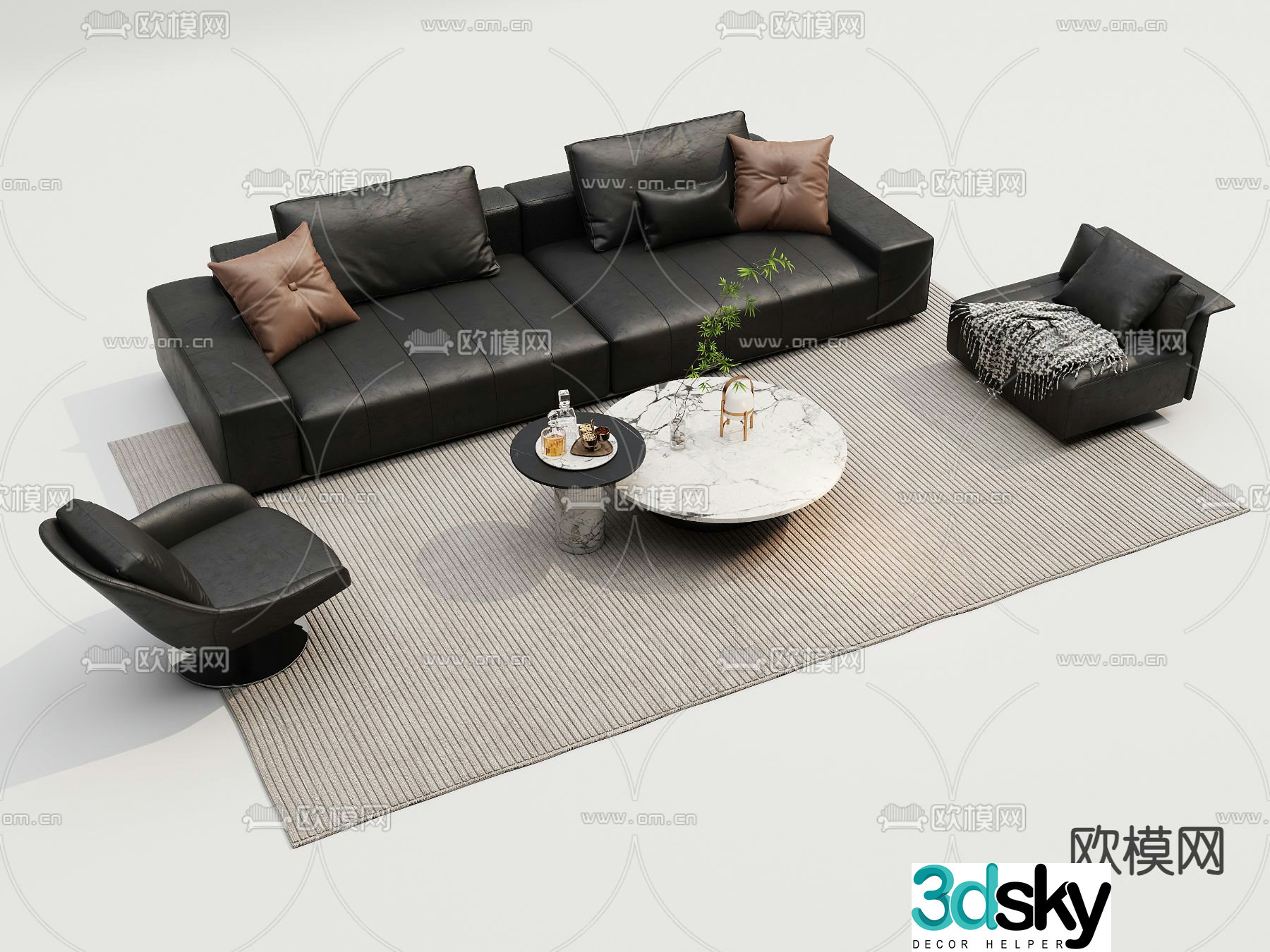 Italian sectional sofa 3d model