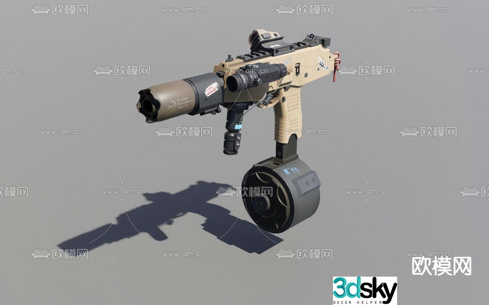MP9 customized rifle 3d model