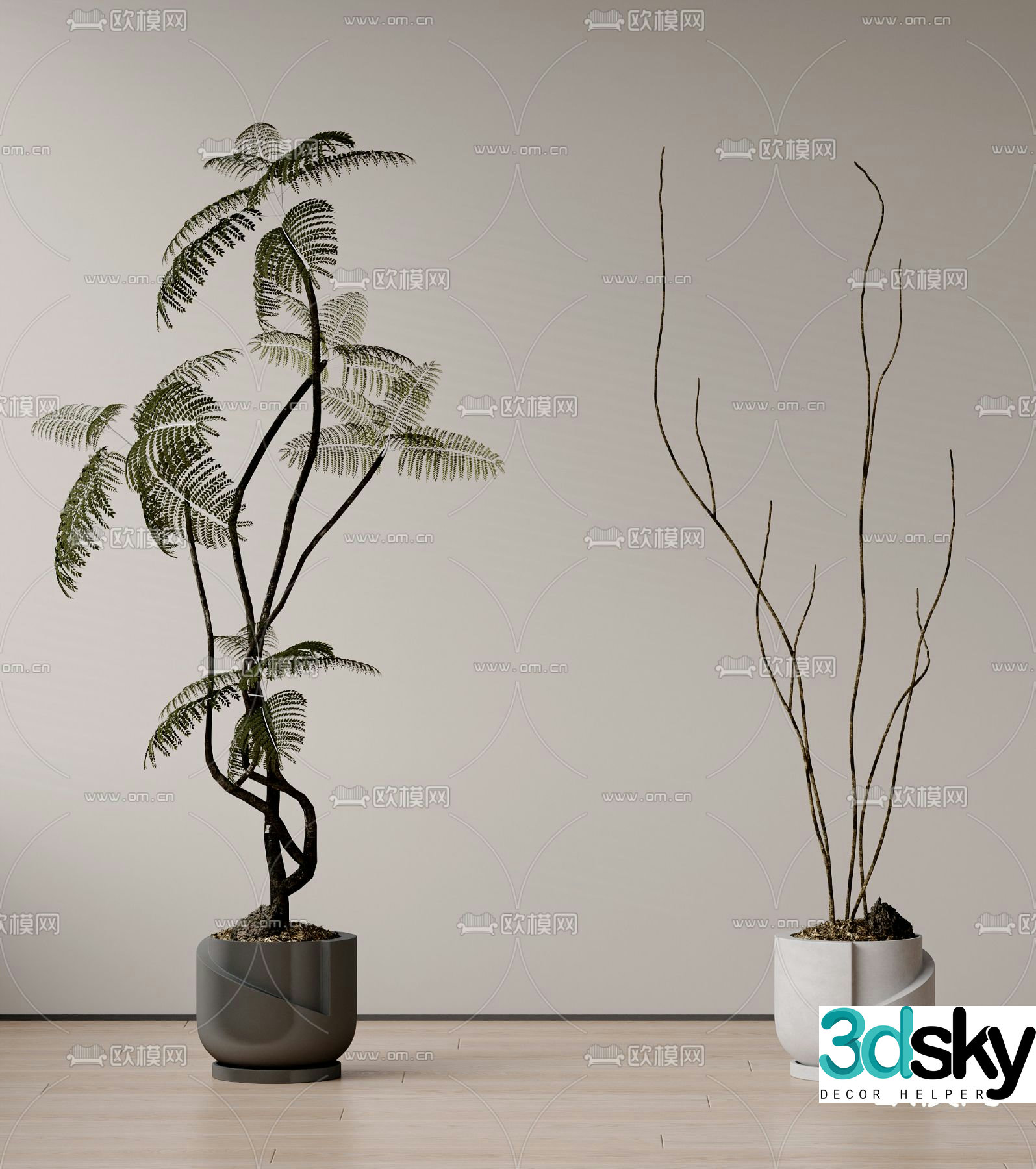 Potted plants Bonsai Green plants 3D model