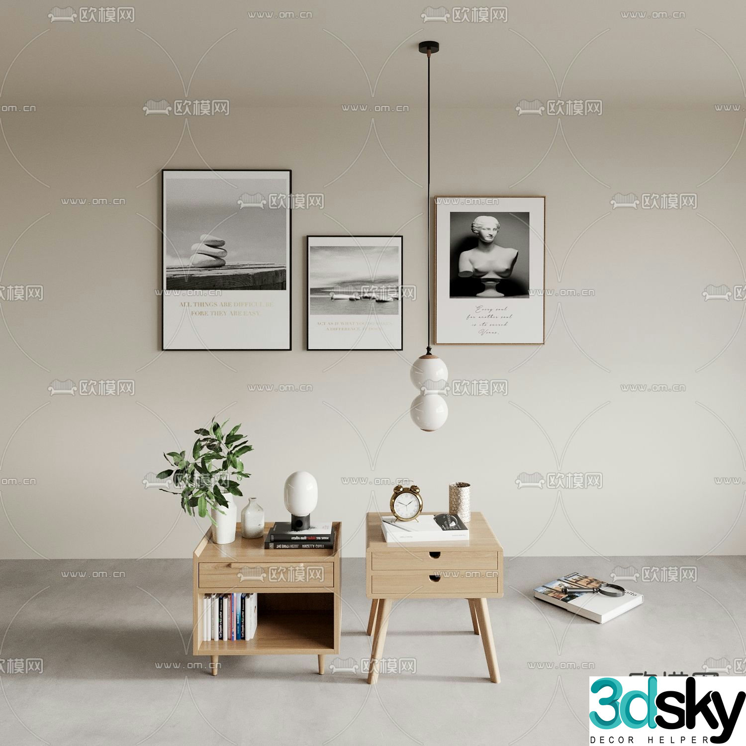 bedside table 3d model