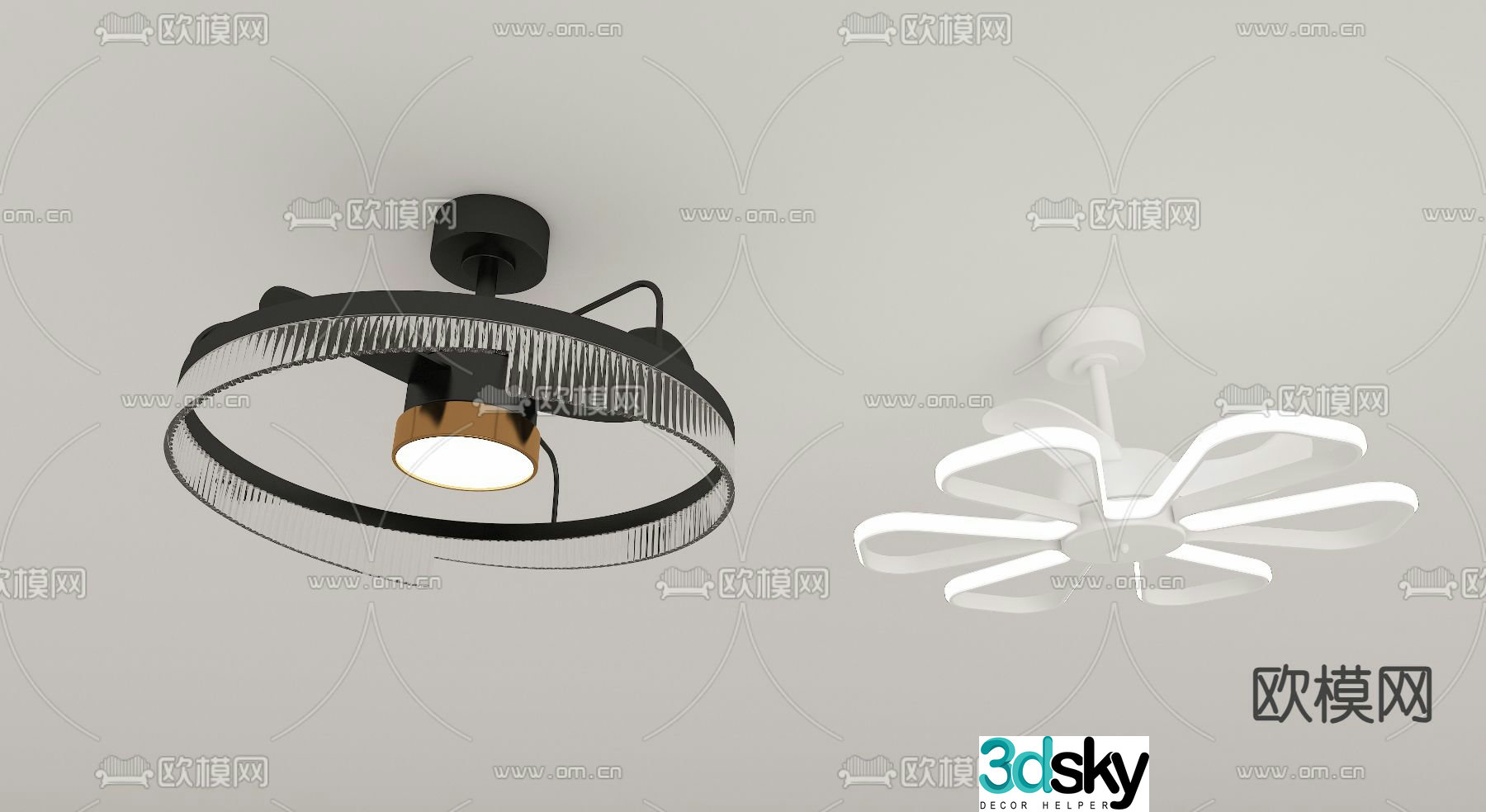 Modern ceiling light Fan light 3d model