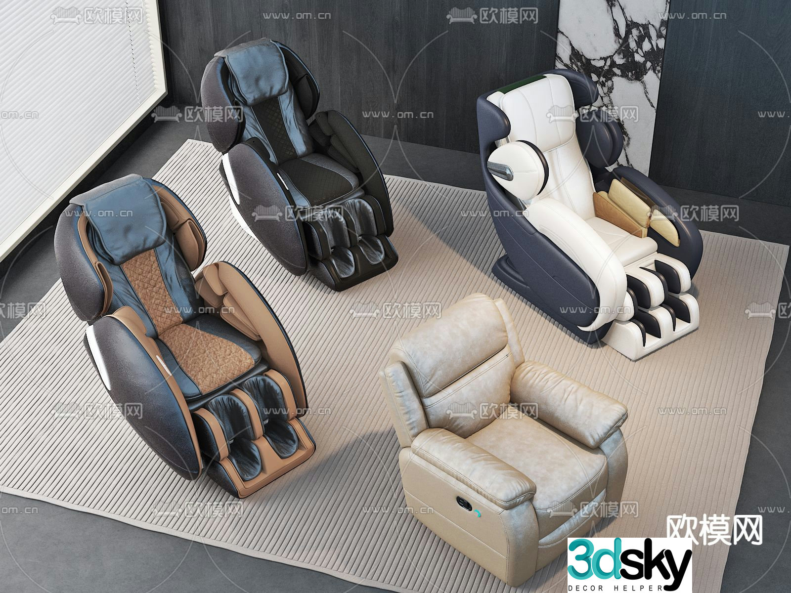 Modern massage chair massage sofa 3d model