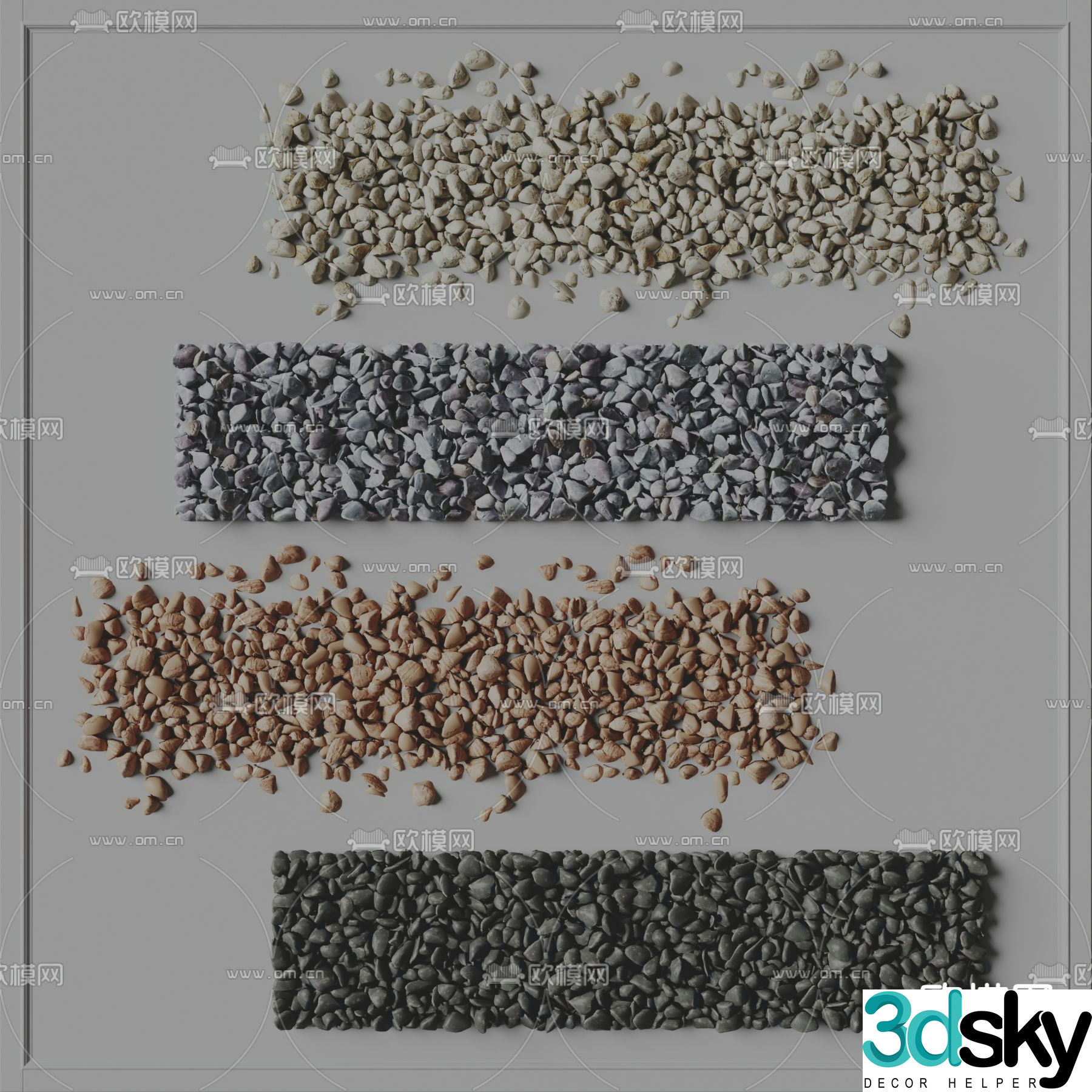 stone pebble rock 3d model