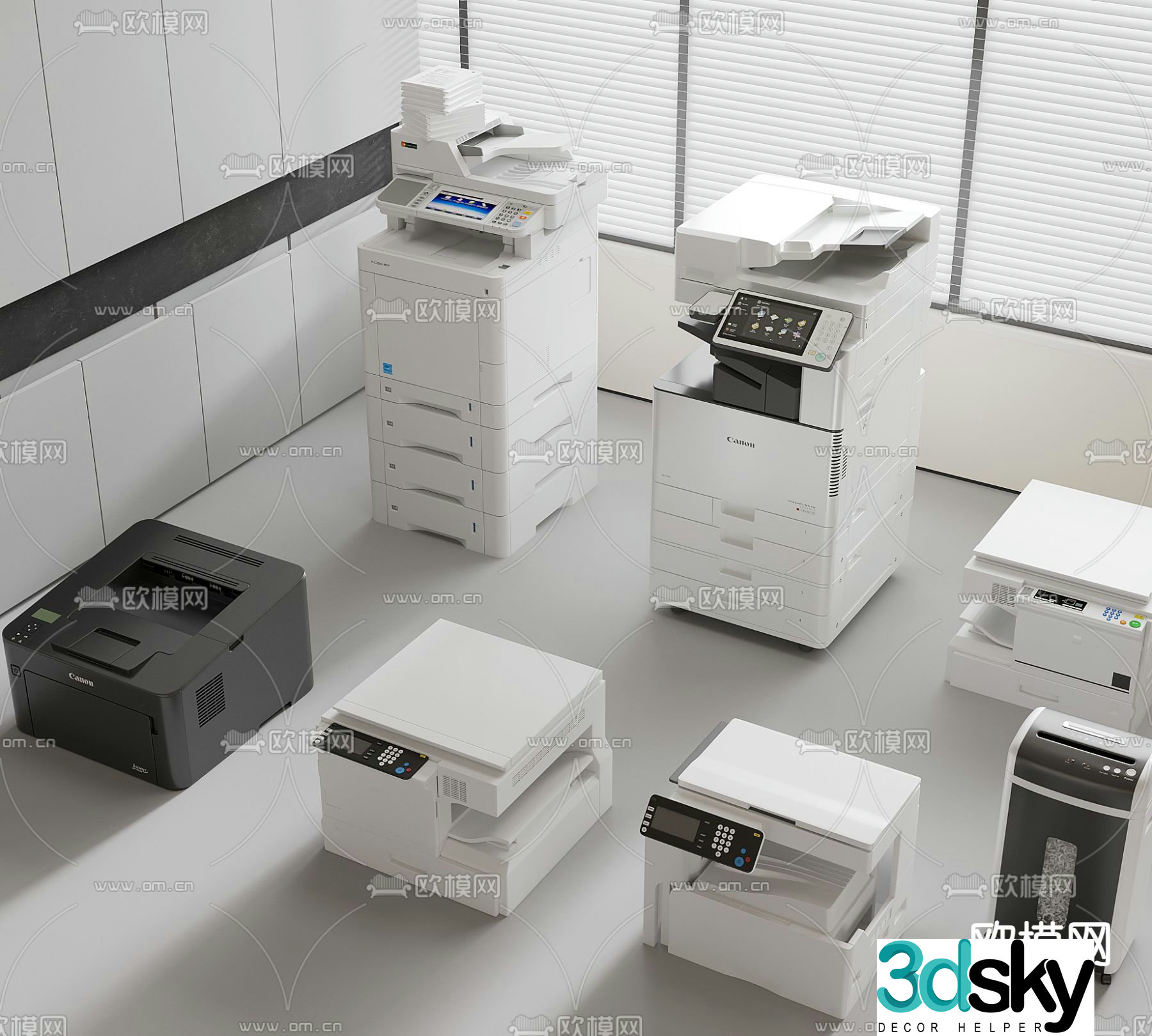 Office supplies printer copier 3d model