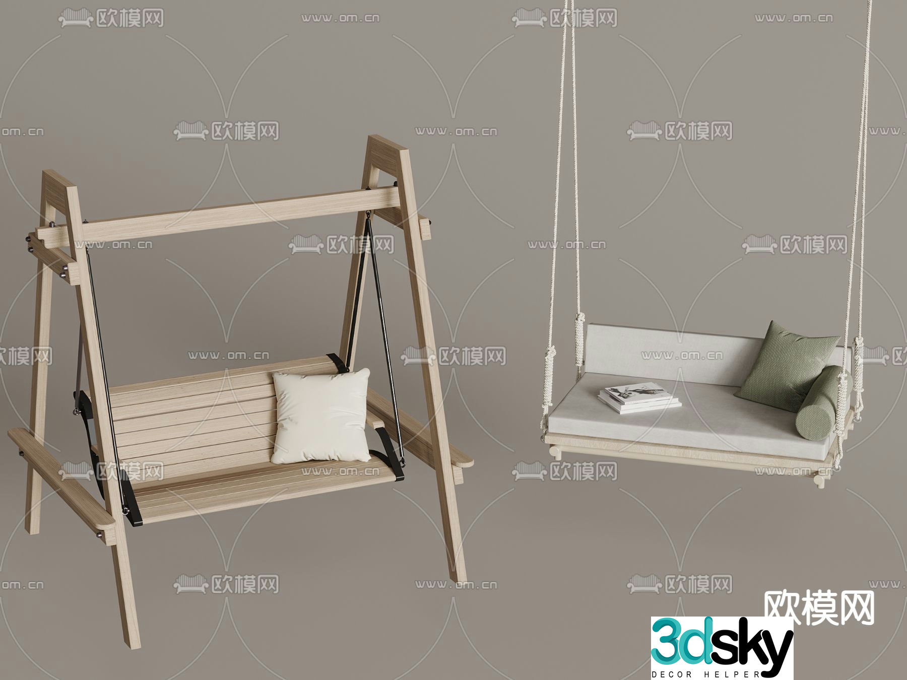 Outdoor hanging chair swing chair courtyard swing 3d model